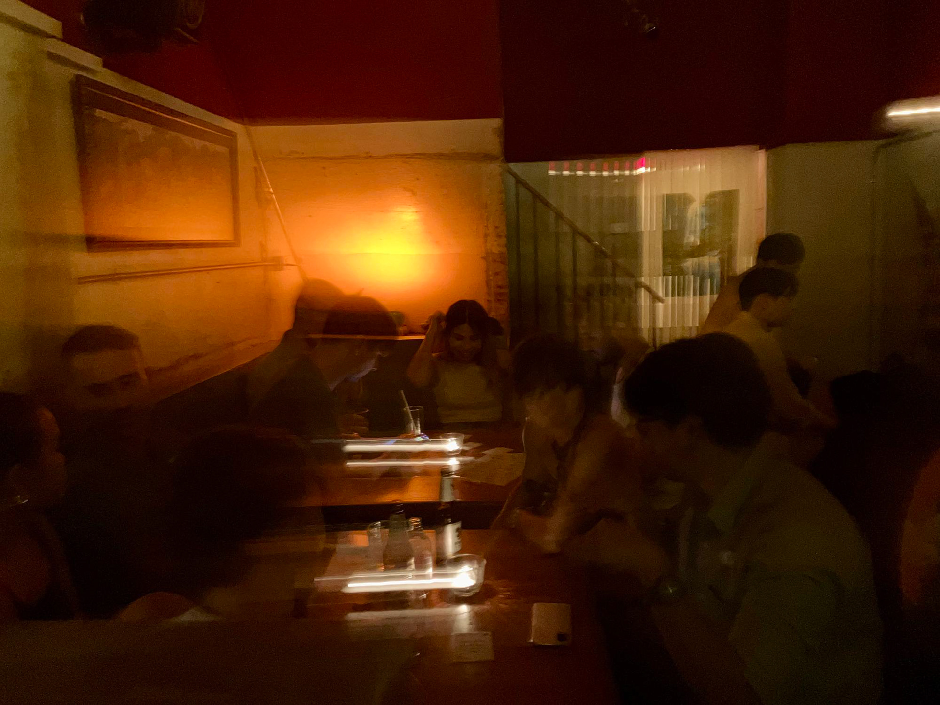 Dimmer than pictures show, our bar is dark dark, and slowly becoming a destination for lighting designers
