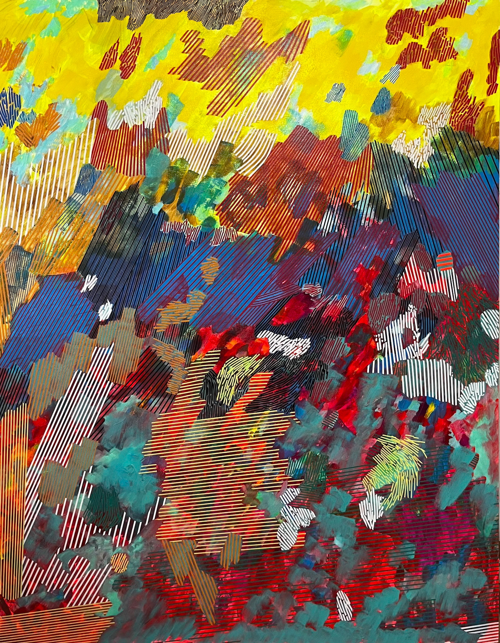Untitled- Acrylic and Tape on Board 117 x 91 cm