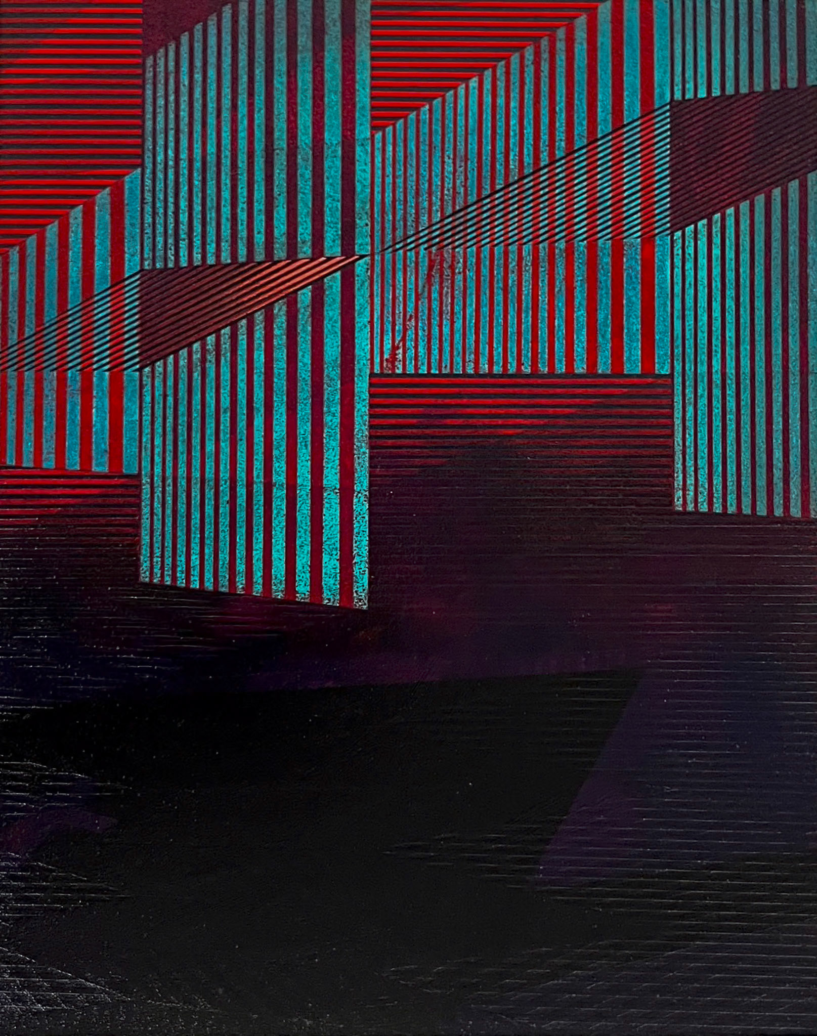 Pillars Above - Acrylic on Board 24 x 30 cm