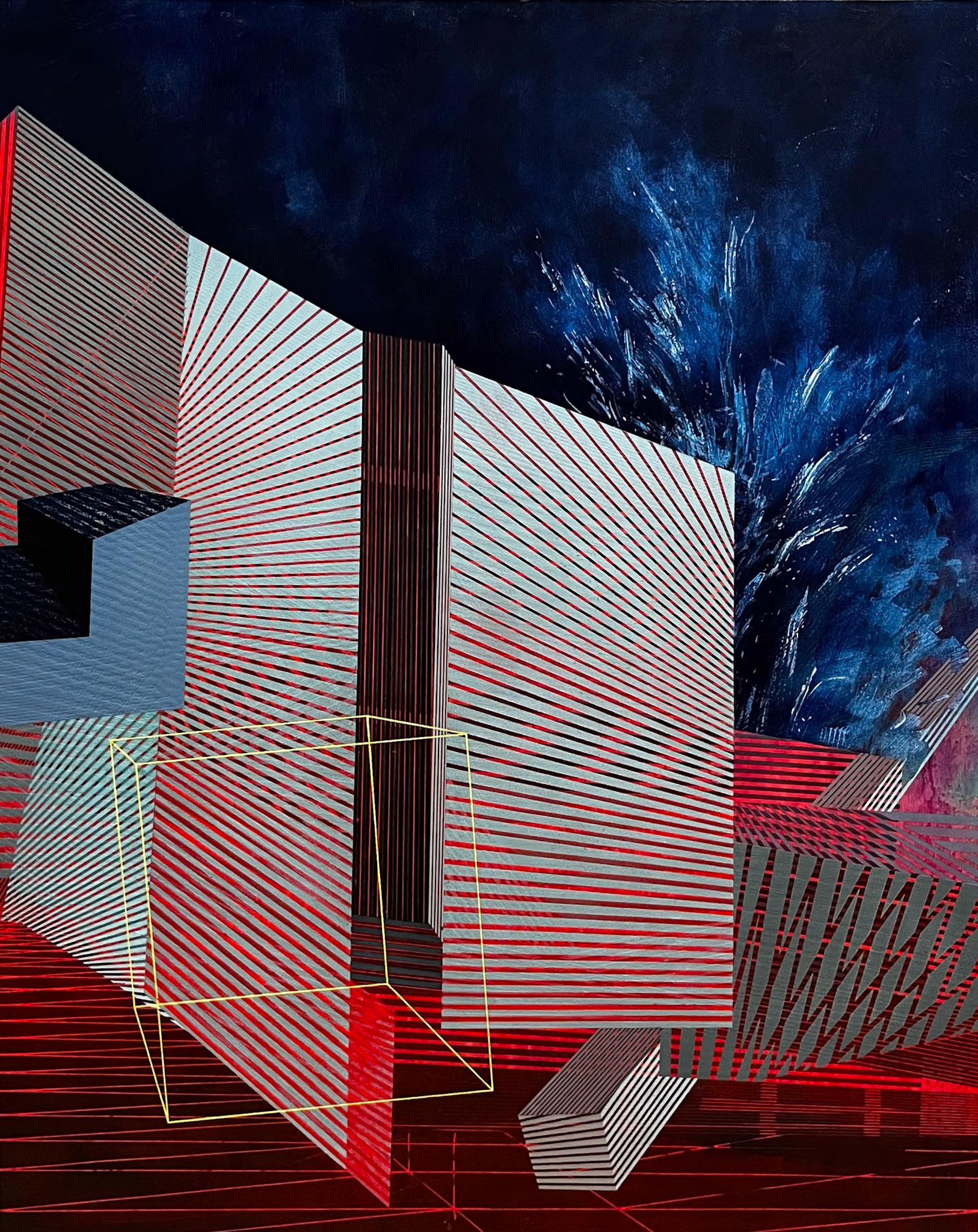 Structure and Fissure- Acrylic on Board 73 x 91 cm