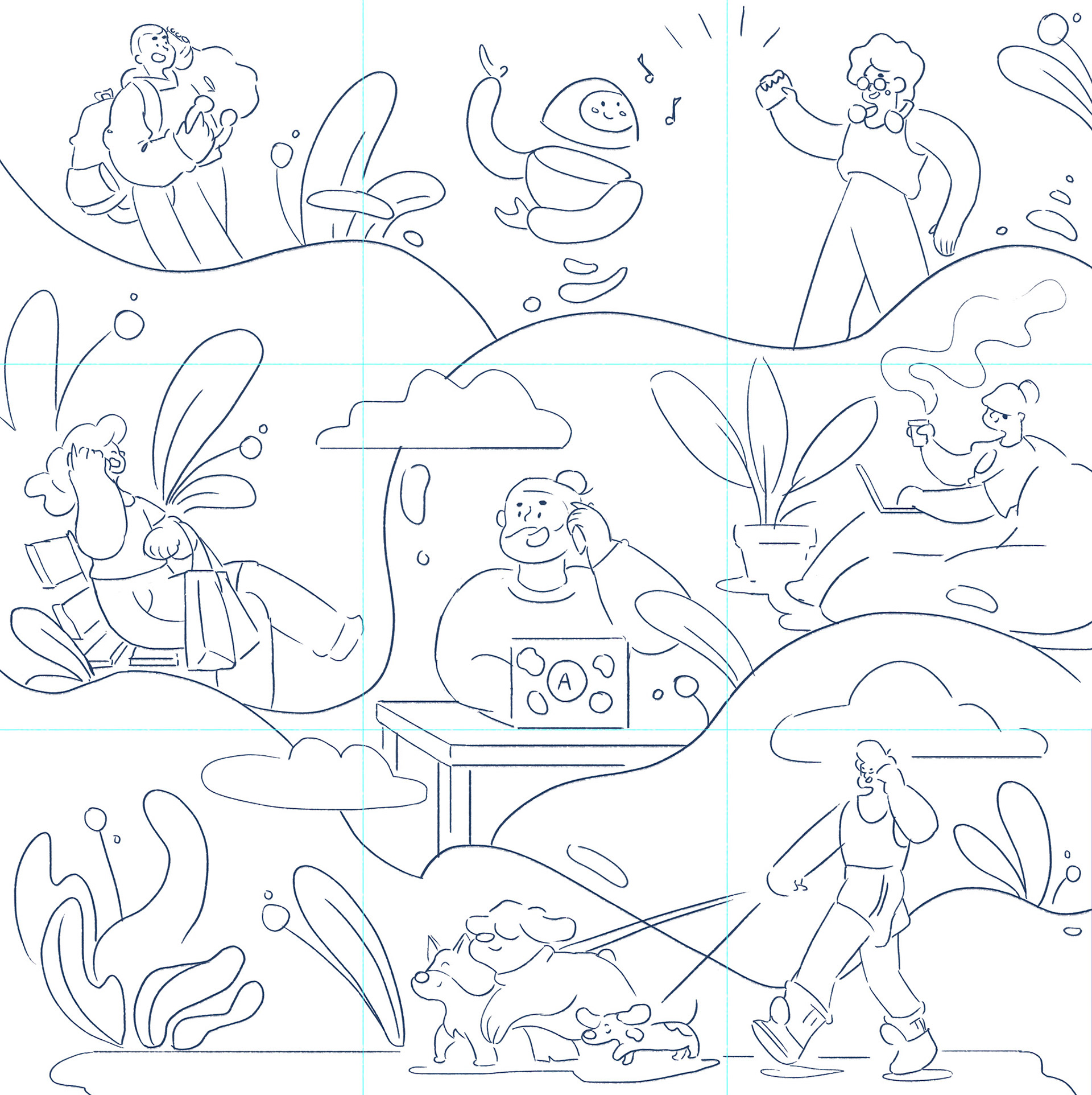 Instagram Grid Sketch