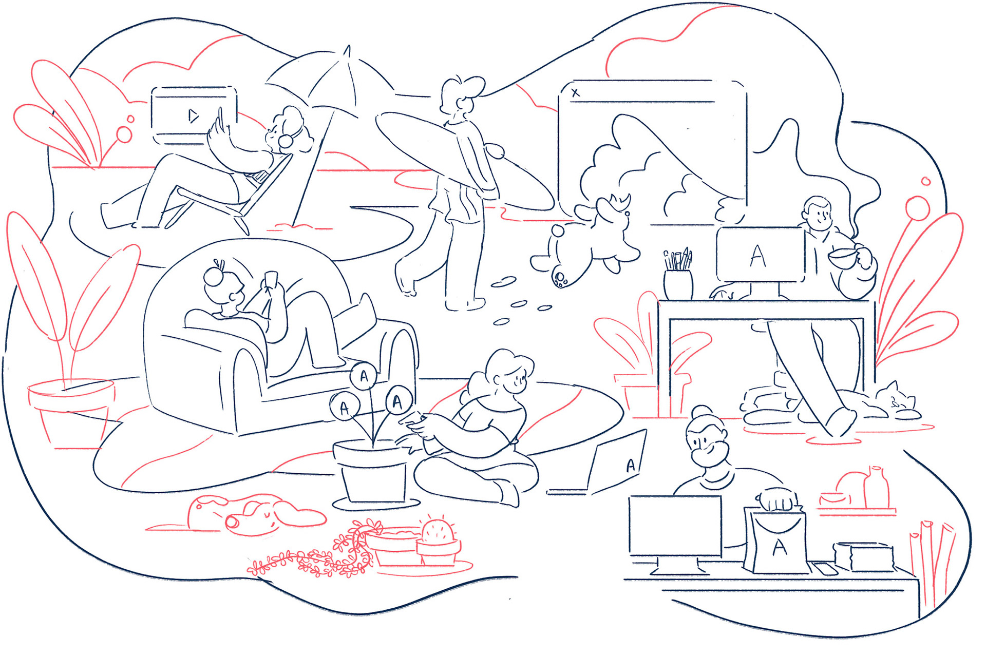 Website Hero Sketch for Animation