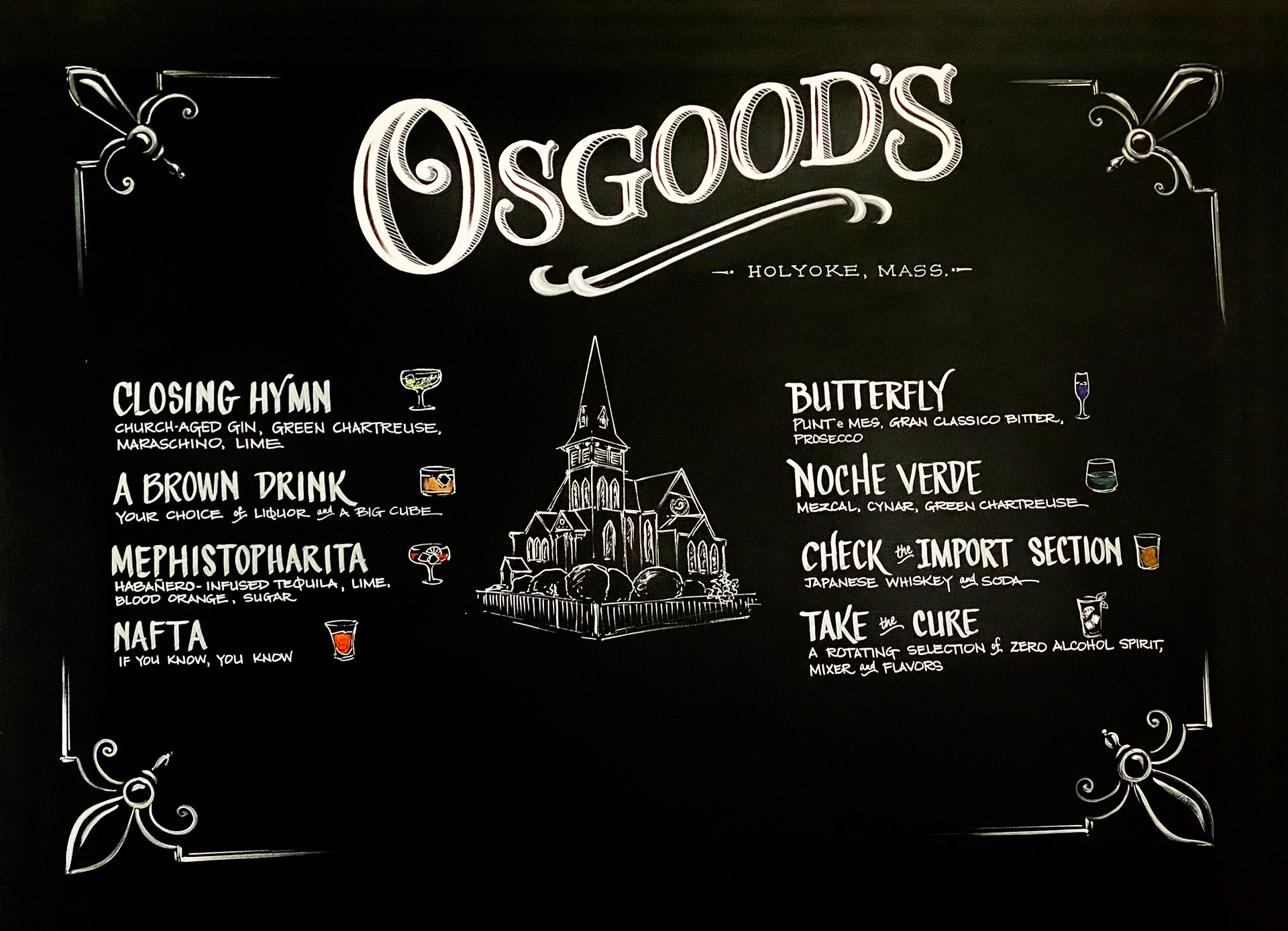 50"x90" chalk ink menu