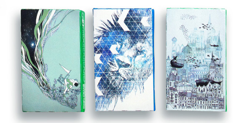 Gum packets featuring artwork by David Fleck