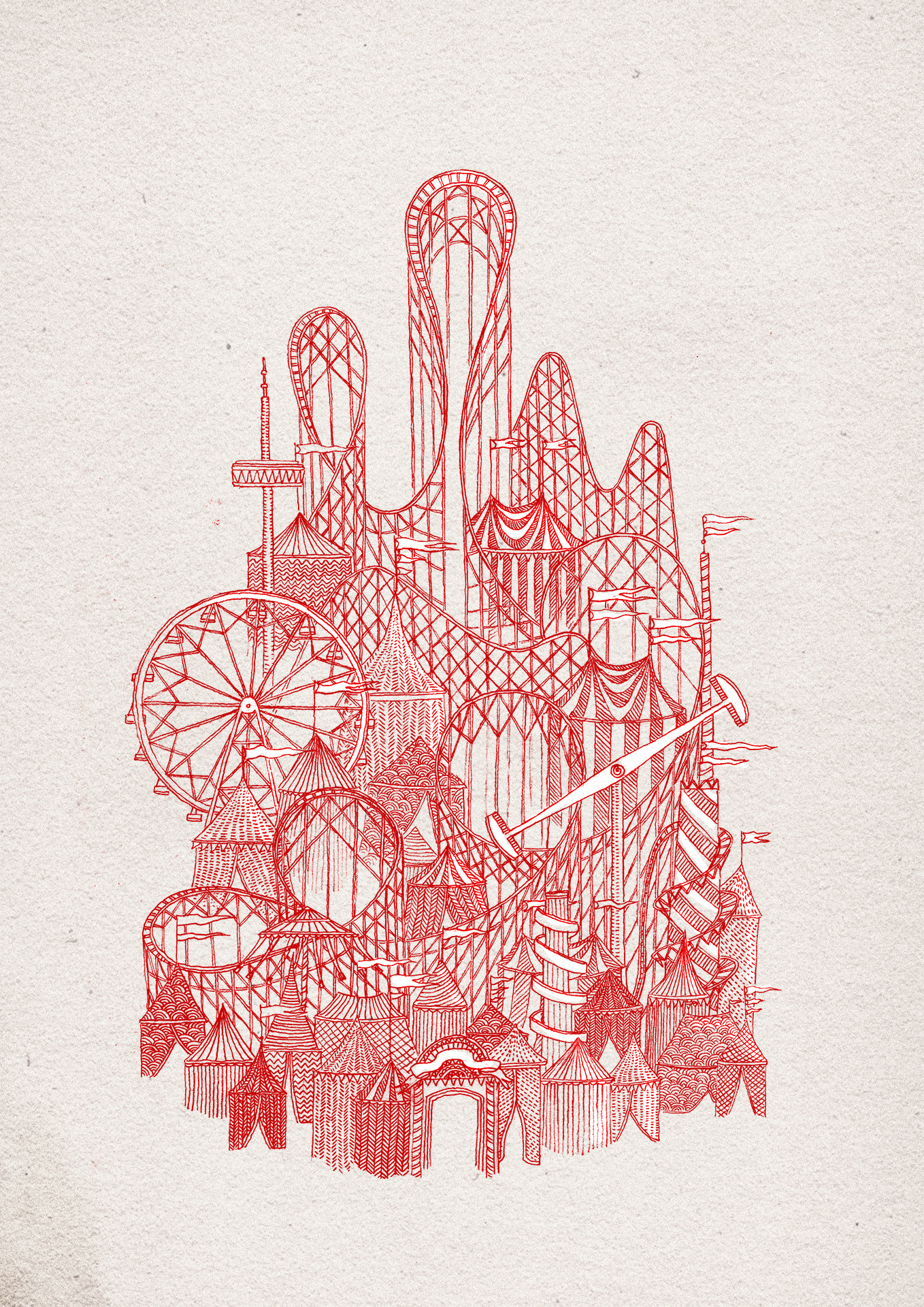 City illustration from Children's Book Draw Me a Kingdom by David Fleck