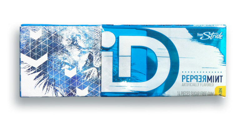 Artwork by David Fleck on Peppermint gum packaging