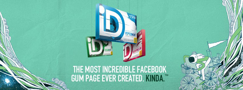 Graphic from ID gum social media campaign, featuring artwork by David Fleck