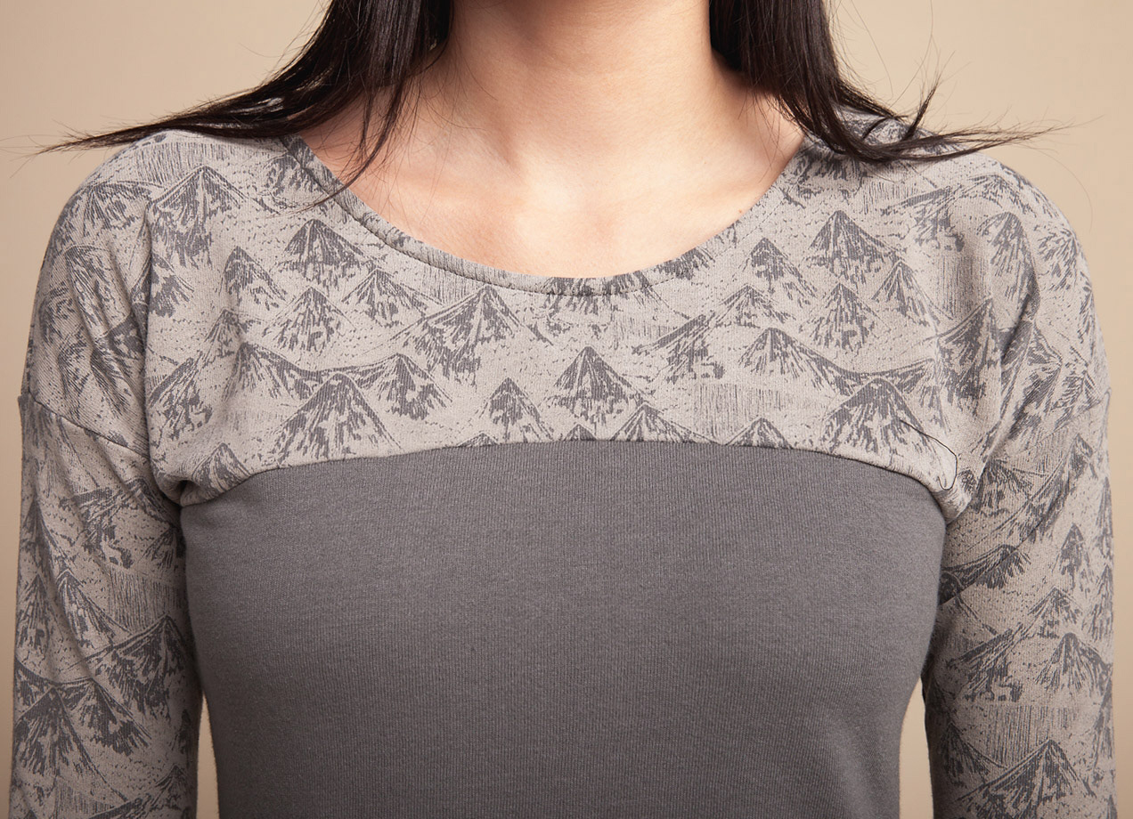 Detail of Horror Vacui surface print in grey