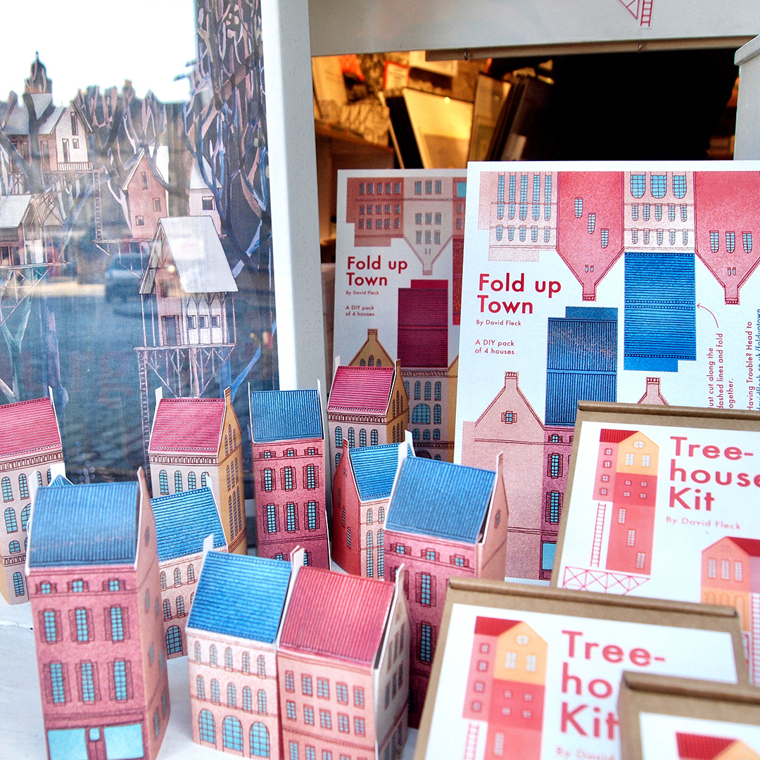 Detail of special edition products as part of window exhibition