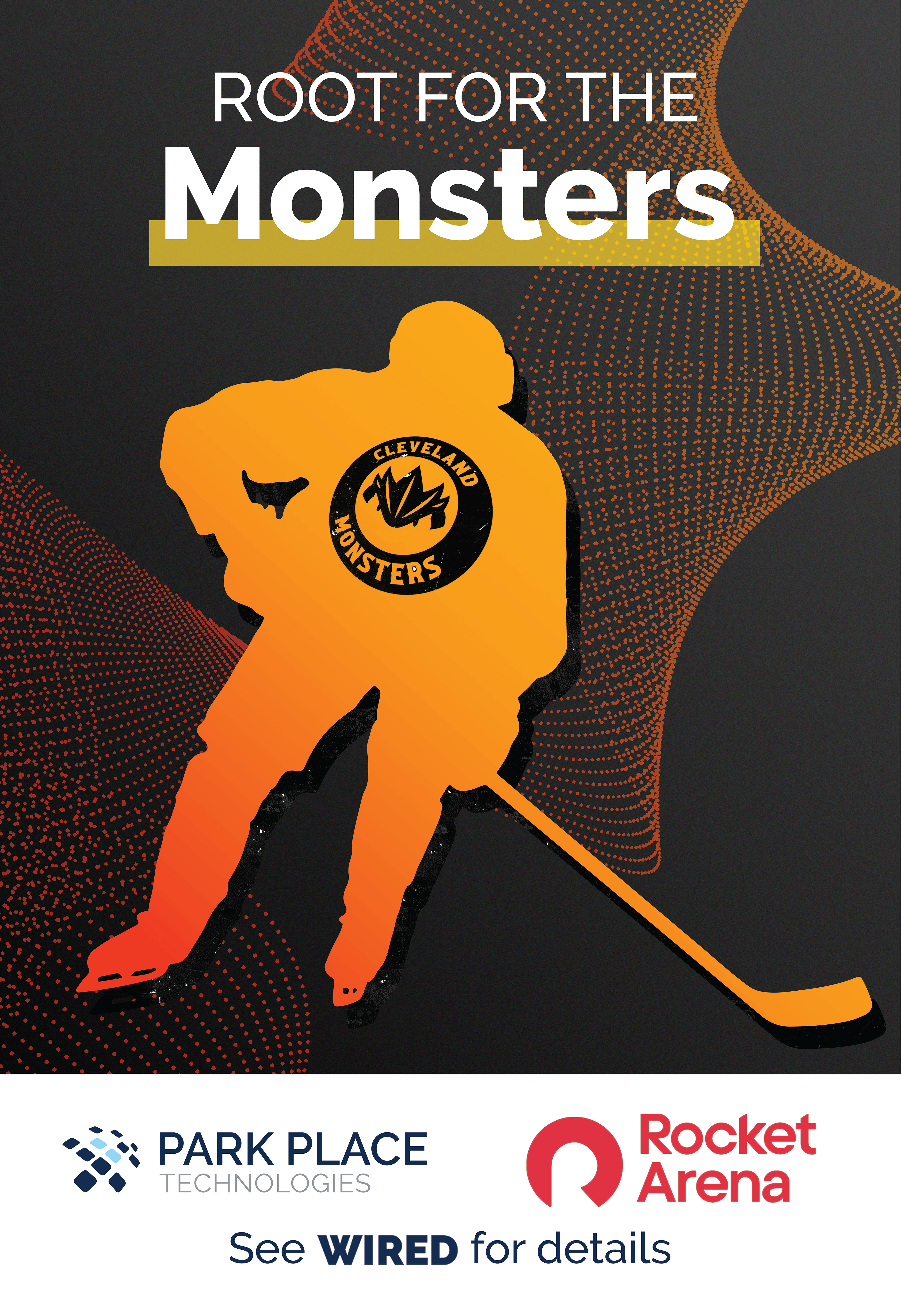 Internal poster for employee Rocket Arena ticket competition.