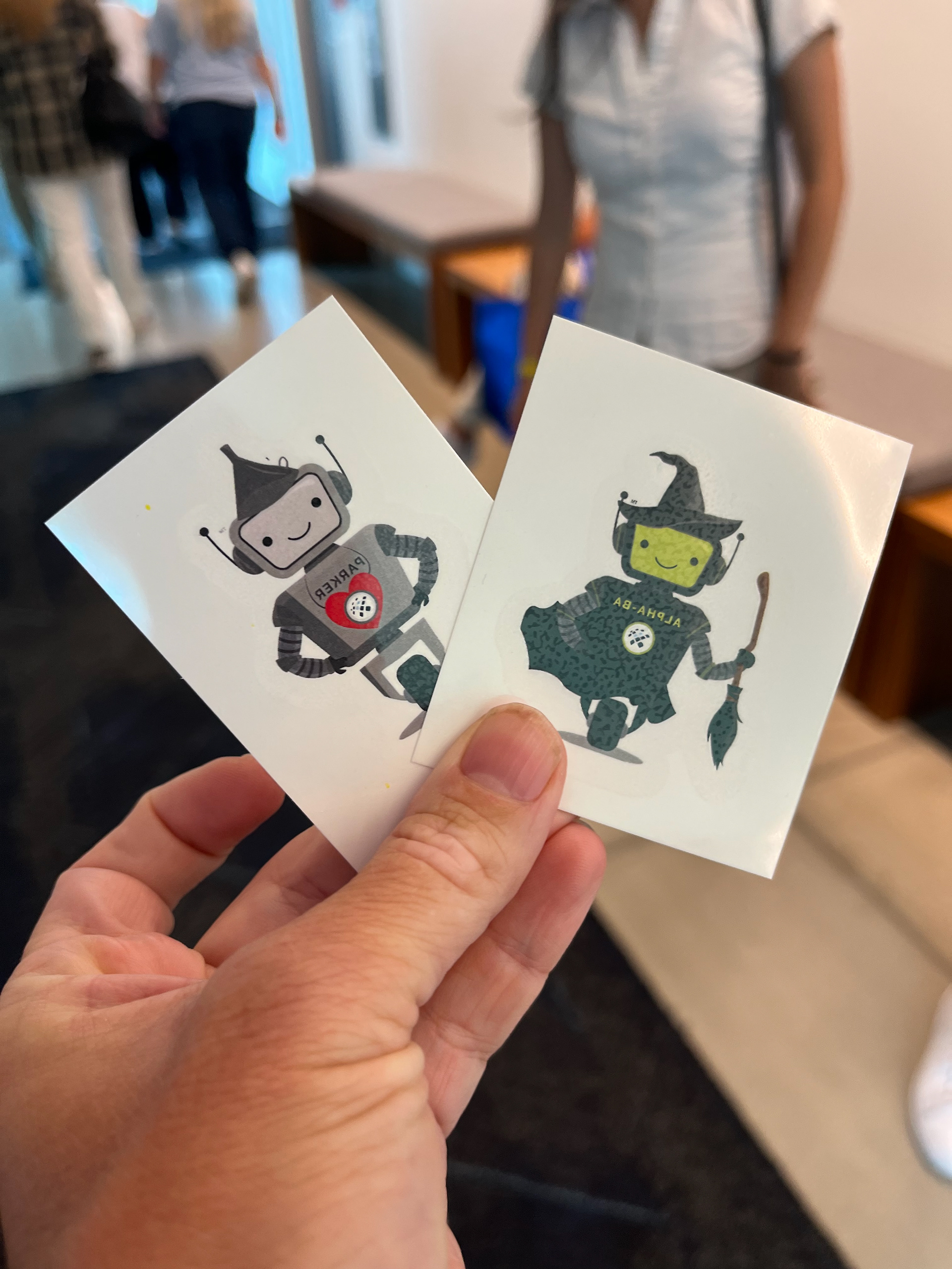 Temporary tattoos from grand opening event, using my designs.