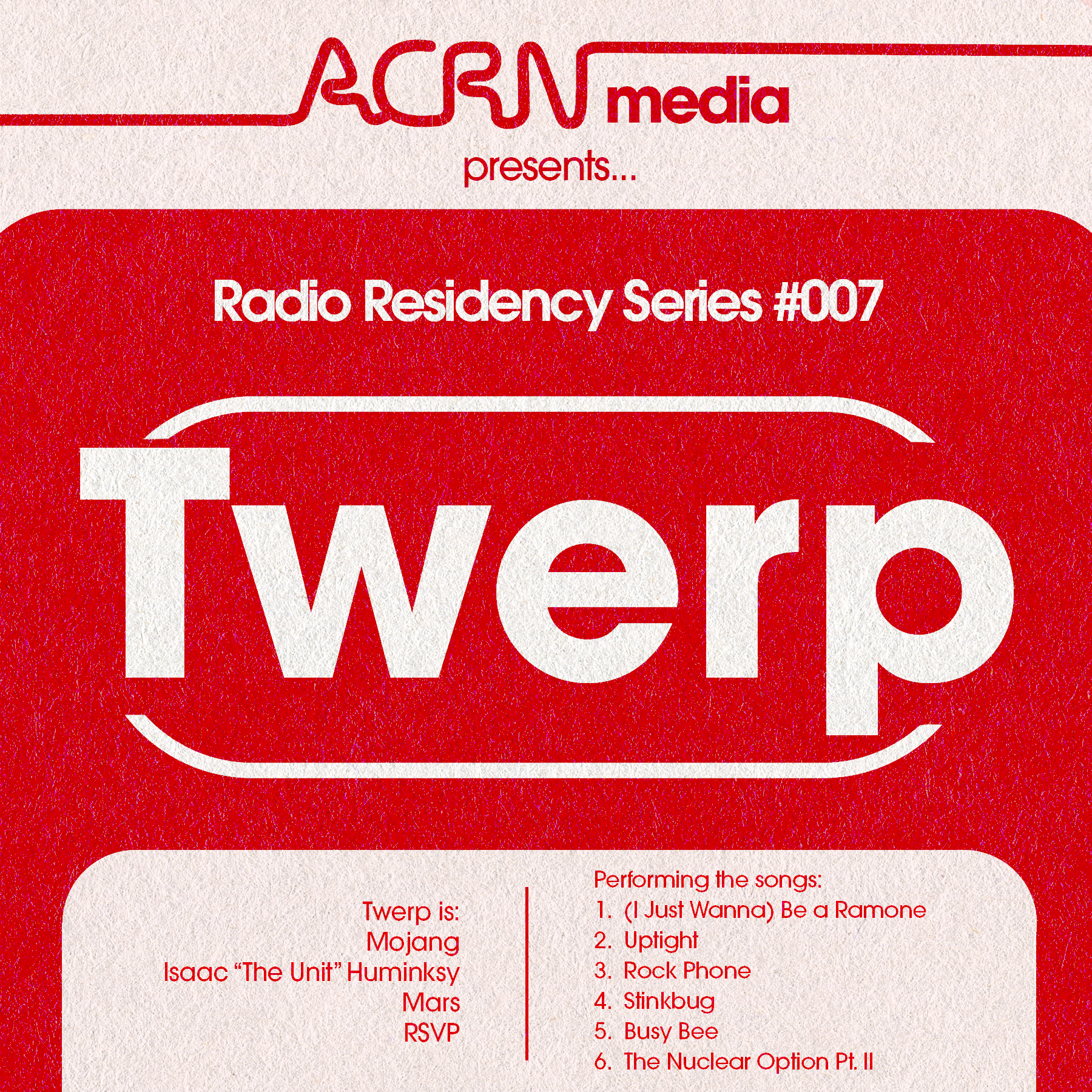 Cover for ACRN Radio Residency, based on layout by Hudson Forman.