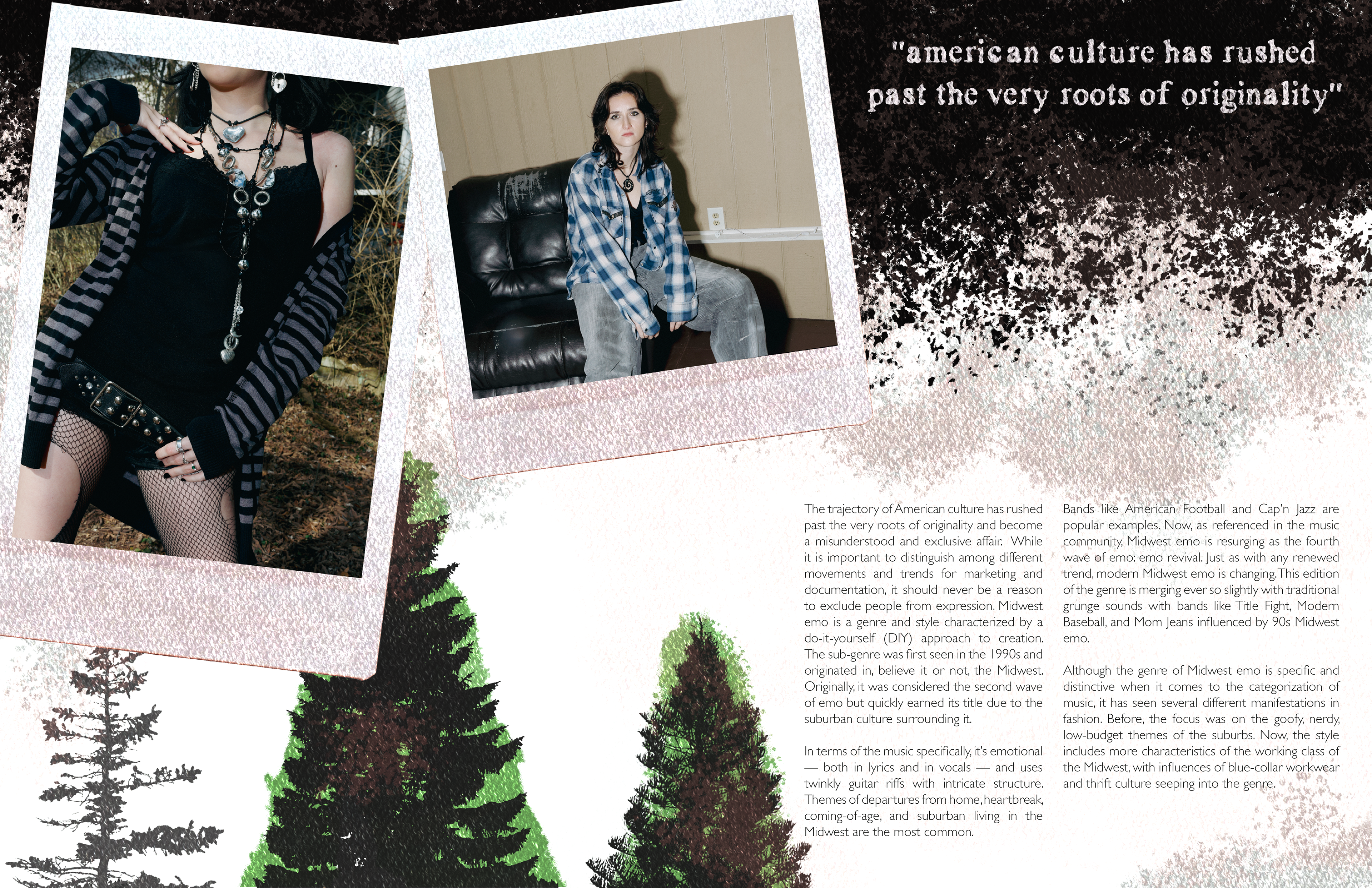 Publication design for a series on the Midwest Emo Music movement.