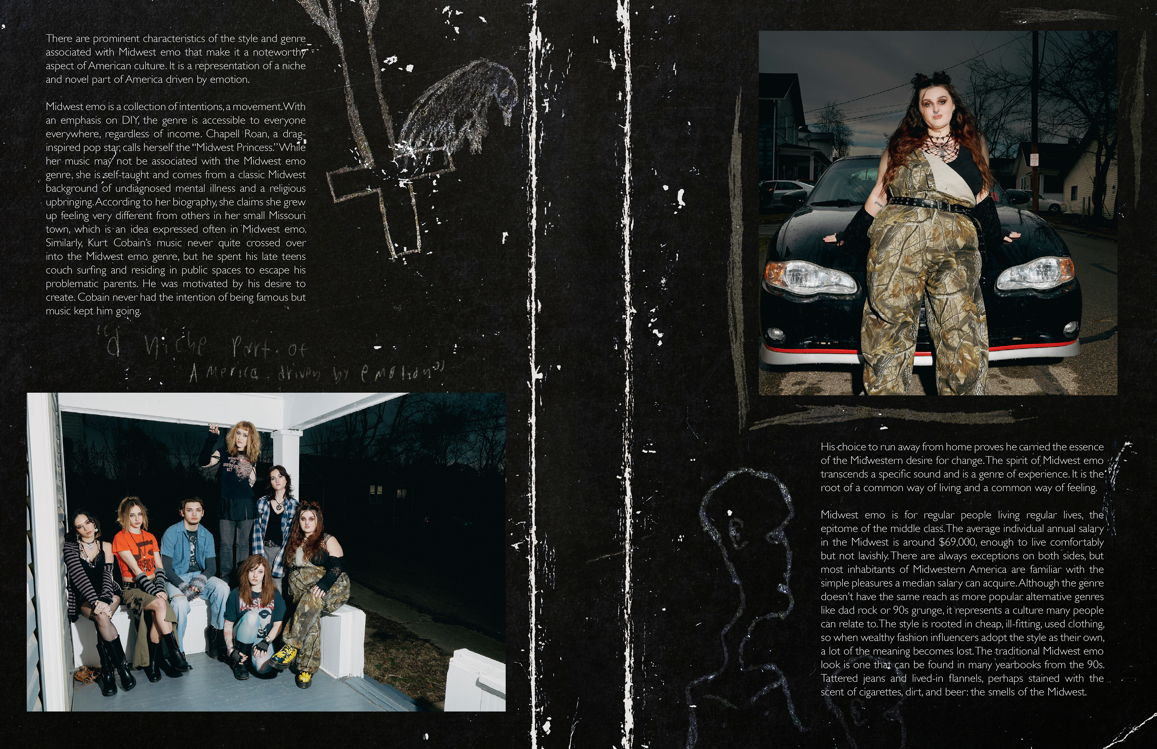 Publication design for a series on the Midwest Emo Music movement.