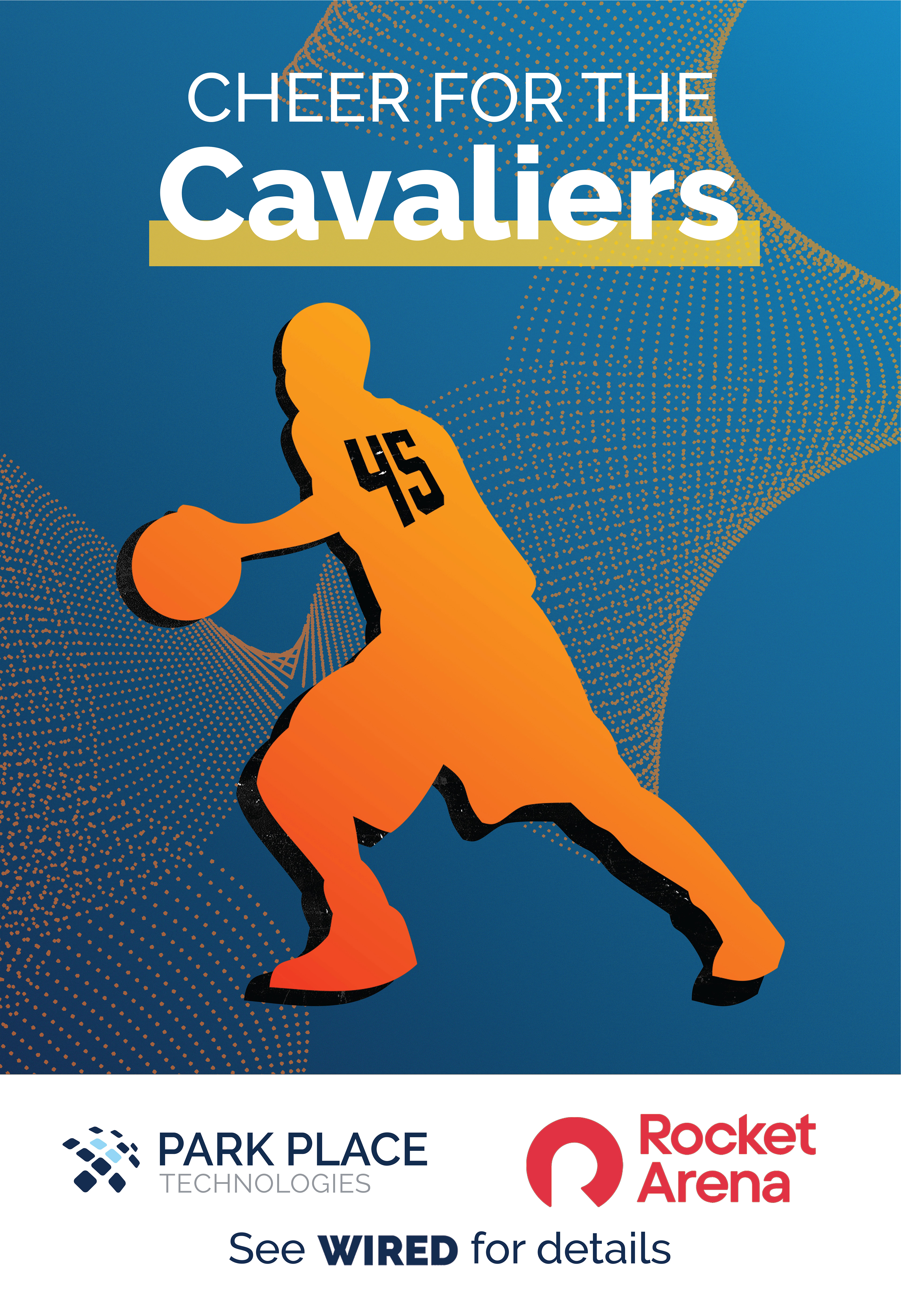 Internal poster for employee Rocket Arena ticket competition.