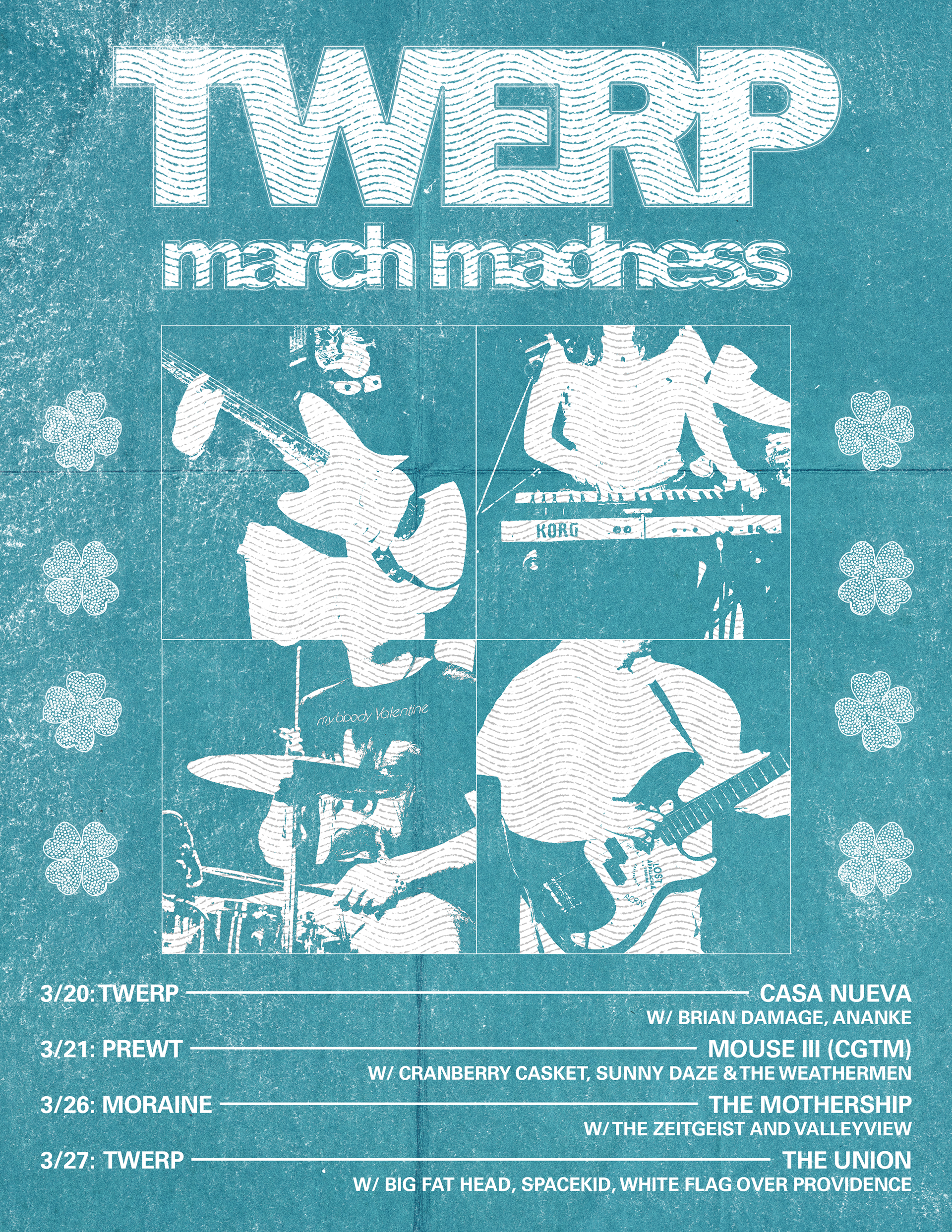 Poster for local Athens band Twerp.