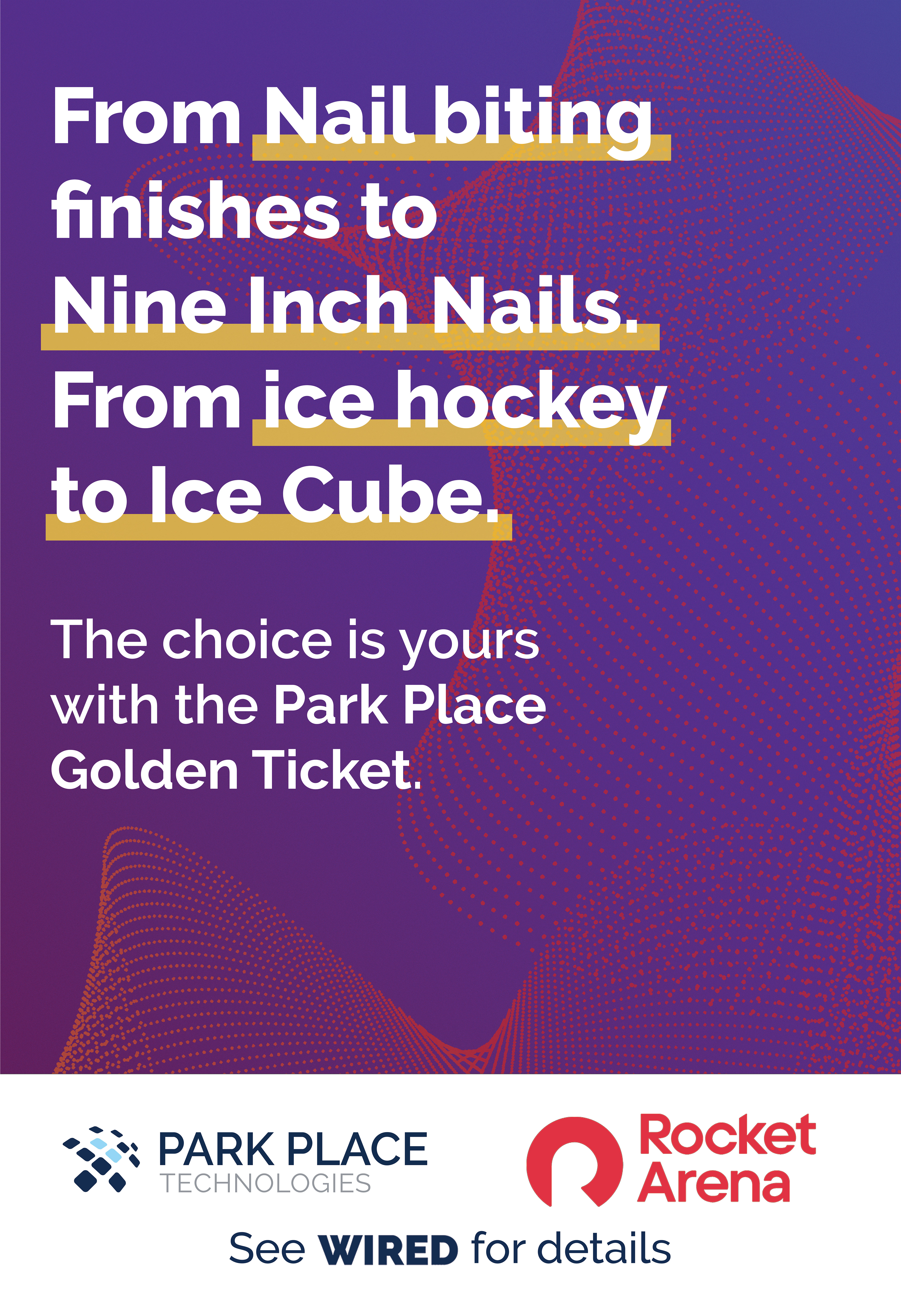 Internal poster for employee Rocket Arena ticket competition.