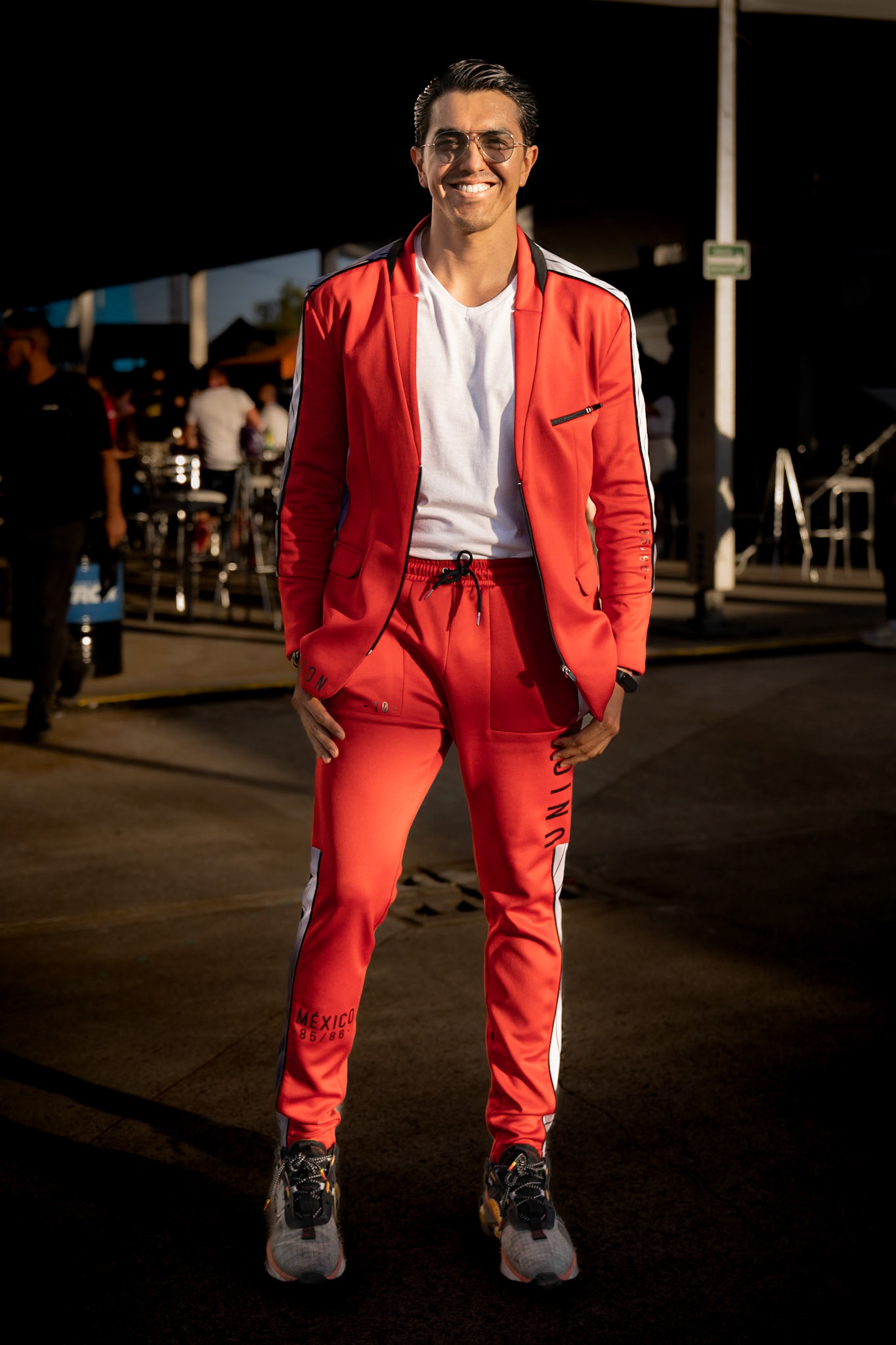 Swimmer in red