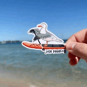 Just Paddling Sticker 3" Wide