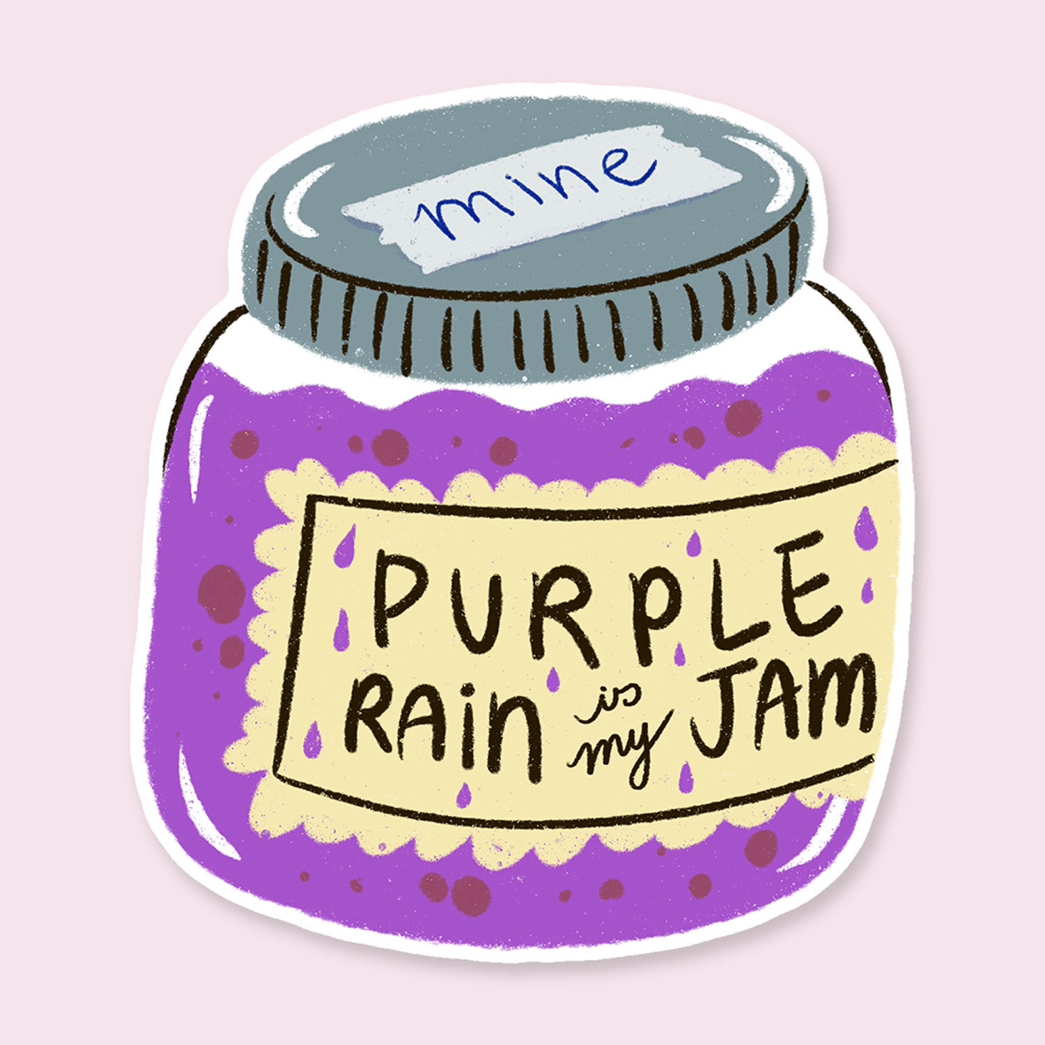 Purple Rain is my Jam Sticker Design