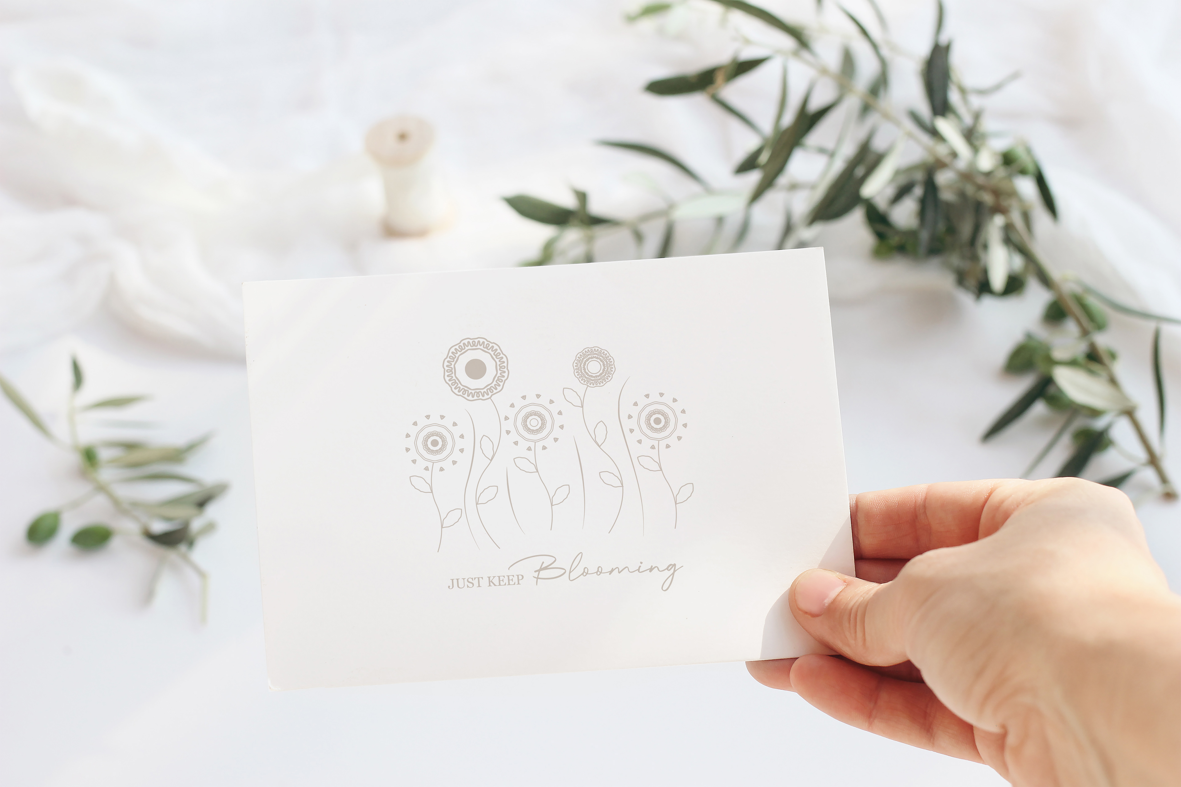 Notecard showcasing Soft Spoken