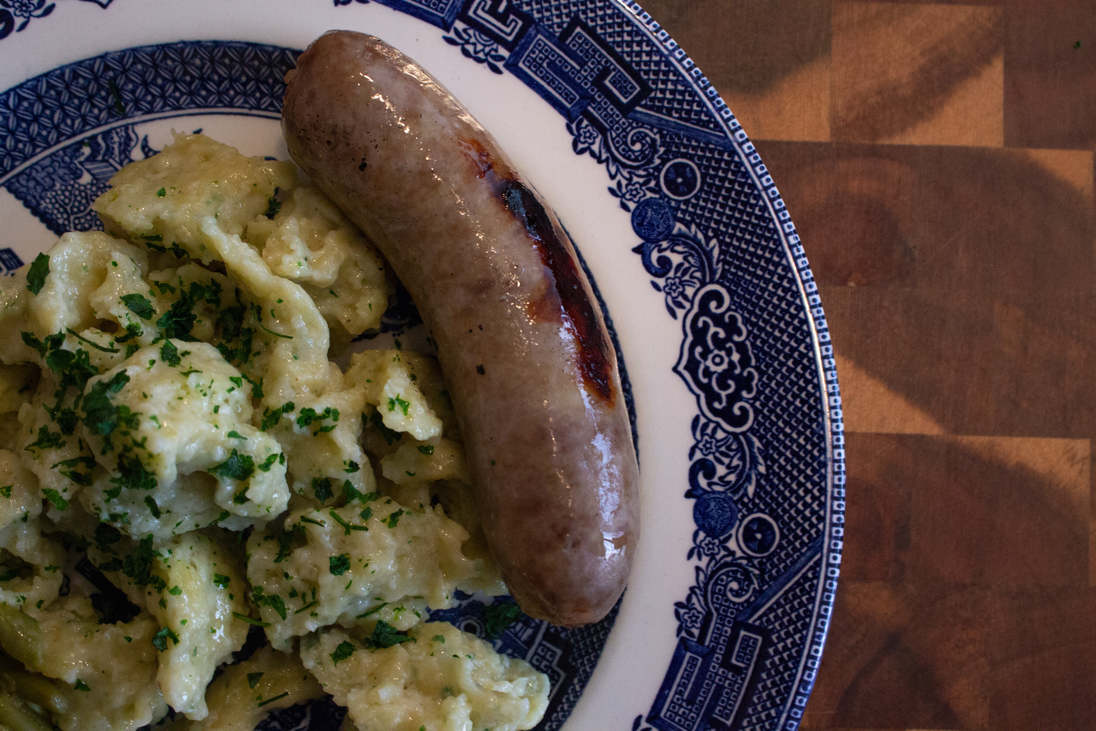 Spaetzle with Bratwurst