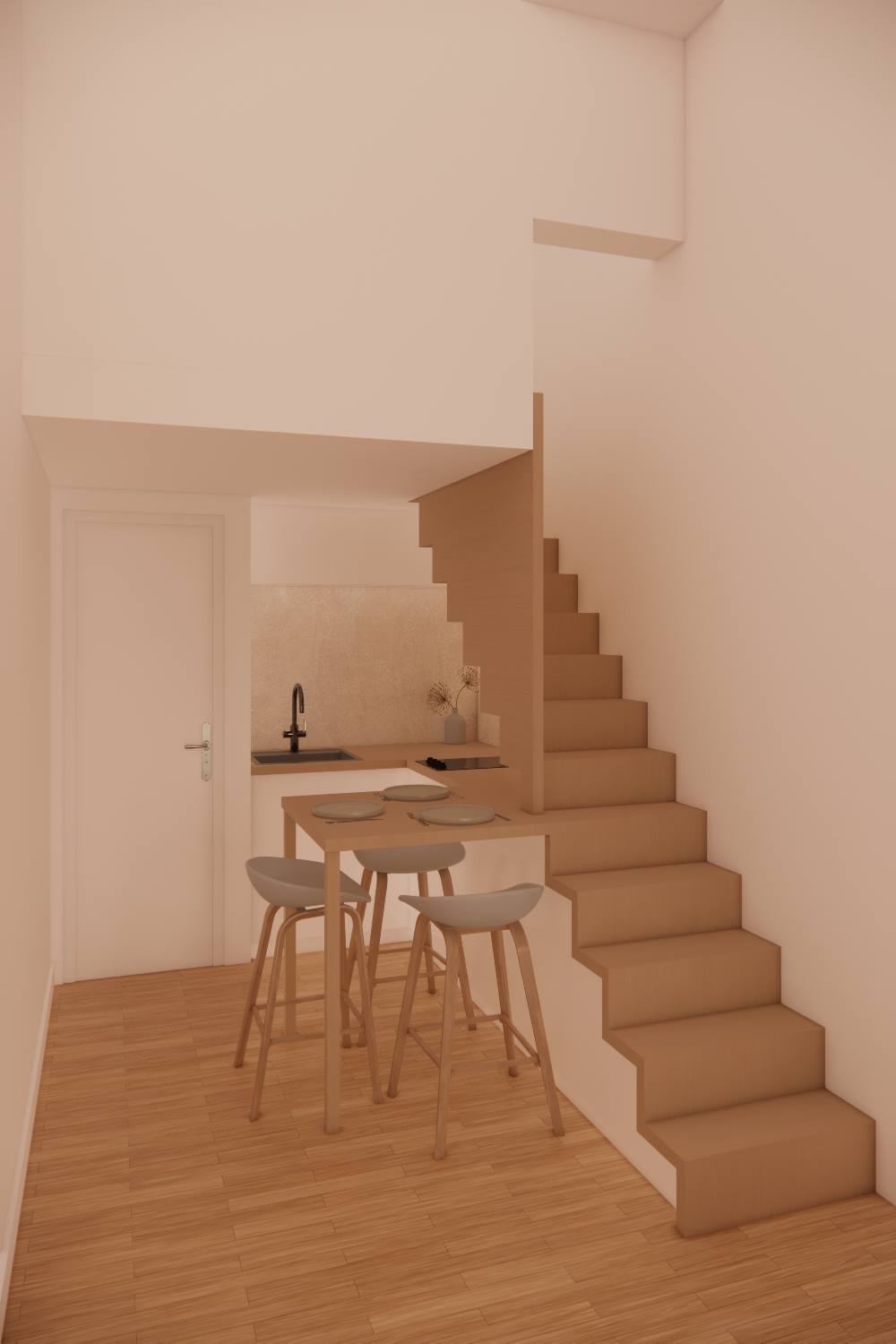 Etude pour la transformation d'un garage en studio dans le 8e arr. de Paris