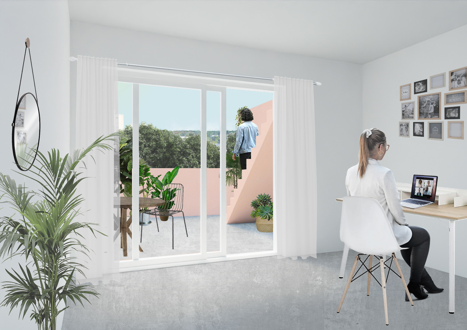 Vue de la terrasse d'un triplex