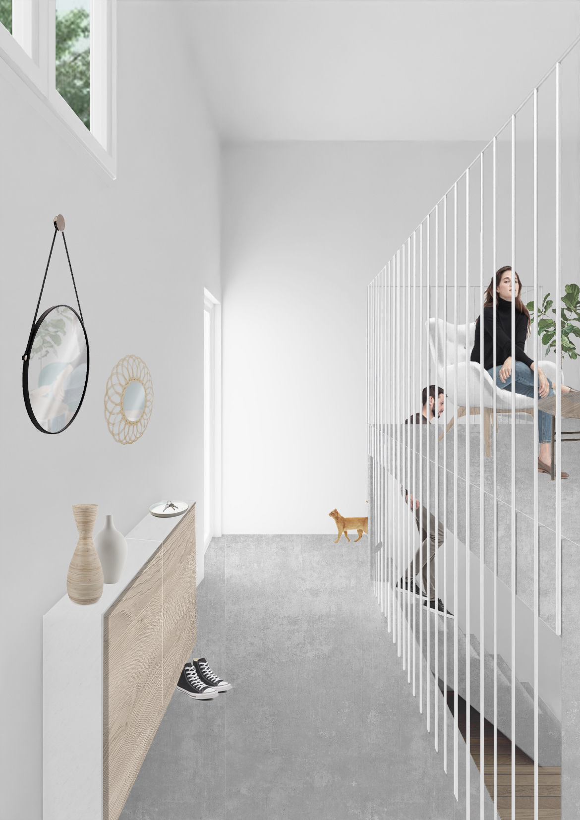 Vue de palier d'entrée d'un duplex