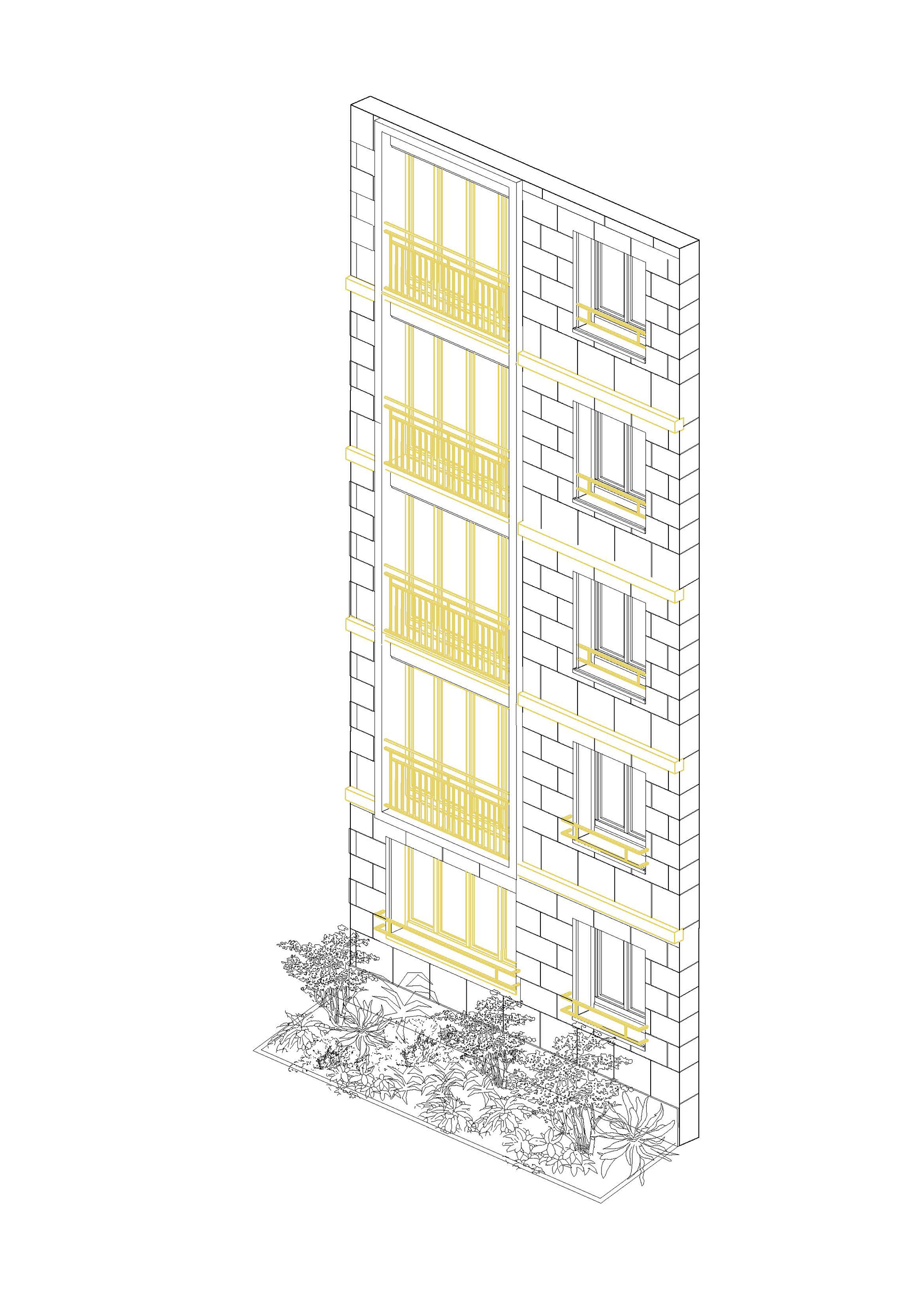 Fragment de façade (existant)