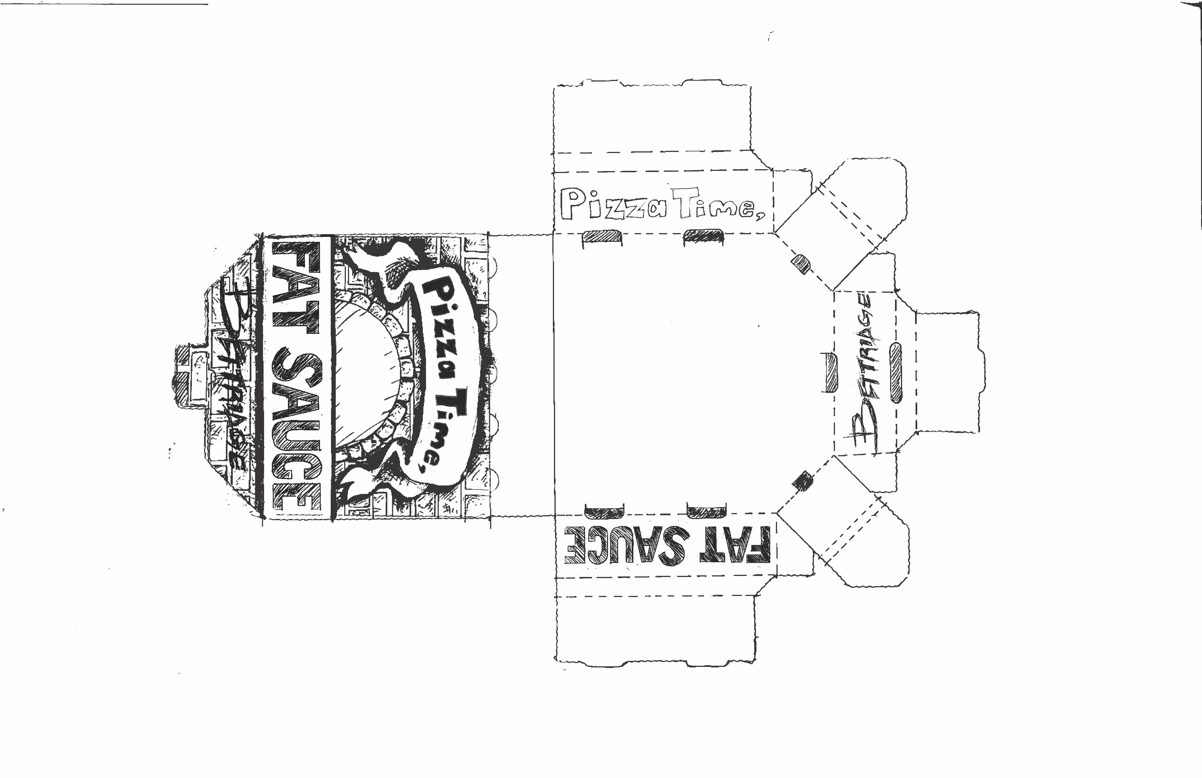 Pizza Box design, unfolded