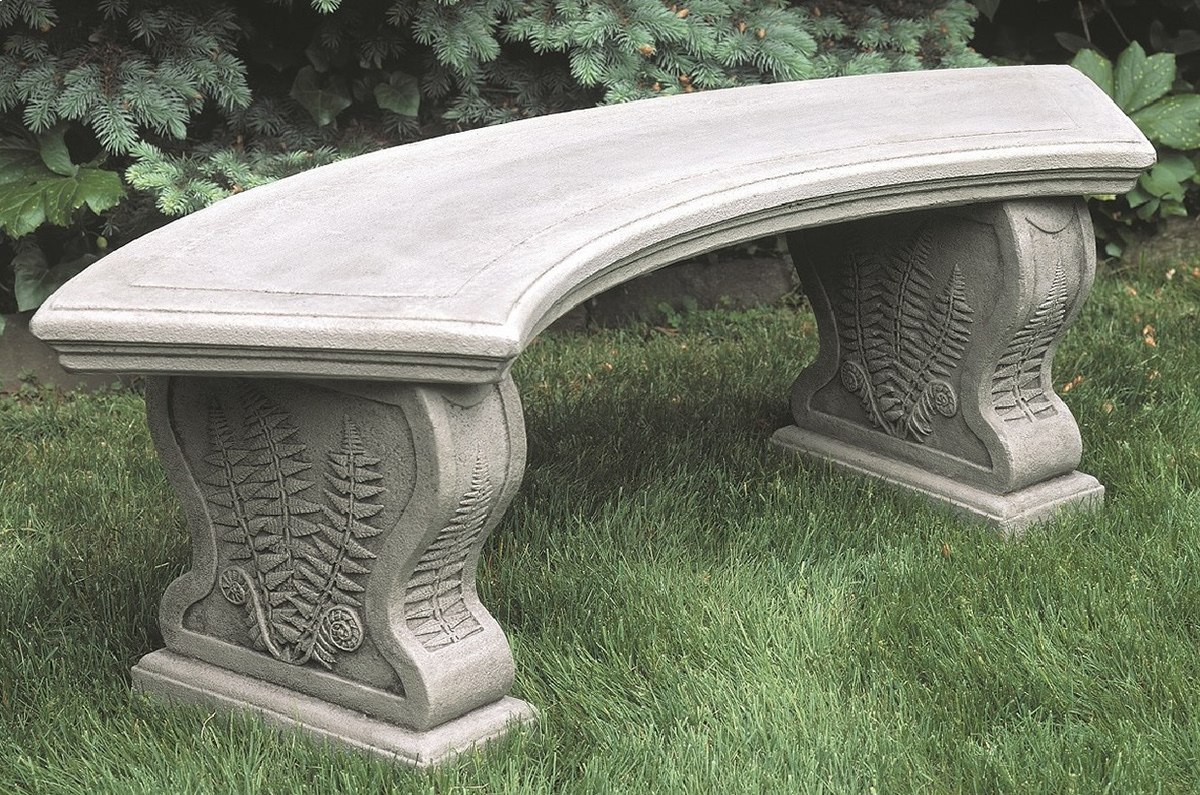 Curved stone bench seat