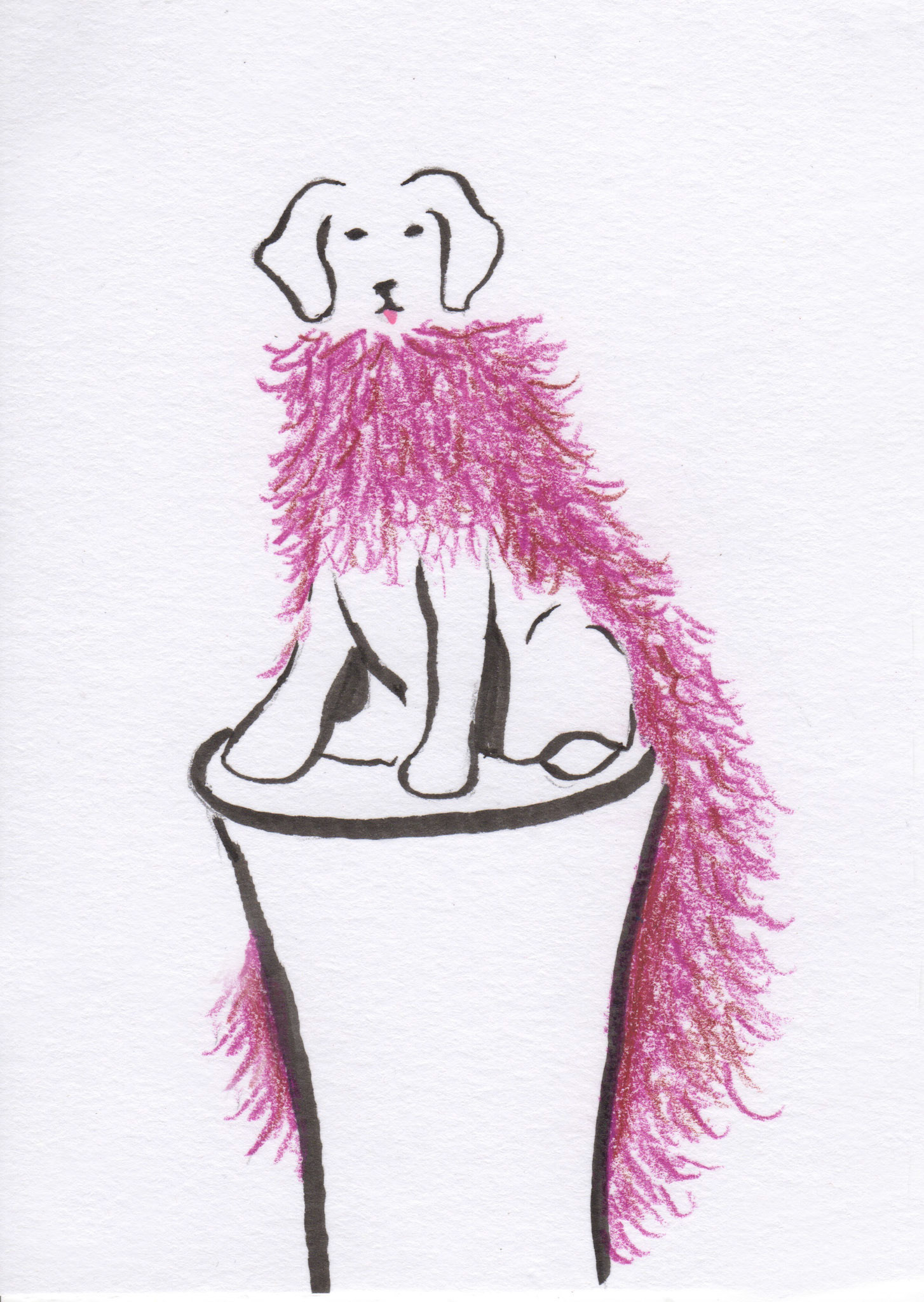 Fur-tionista—2024—Mixed Media—3.5"x5"