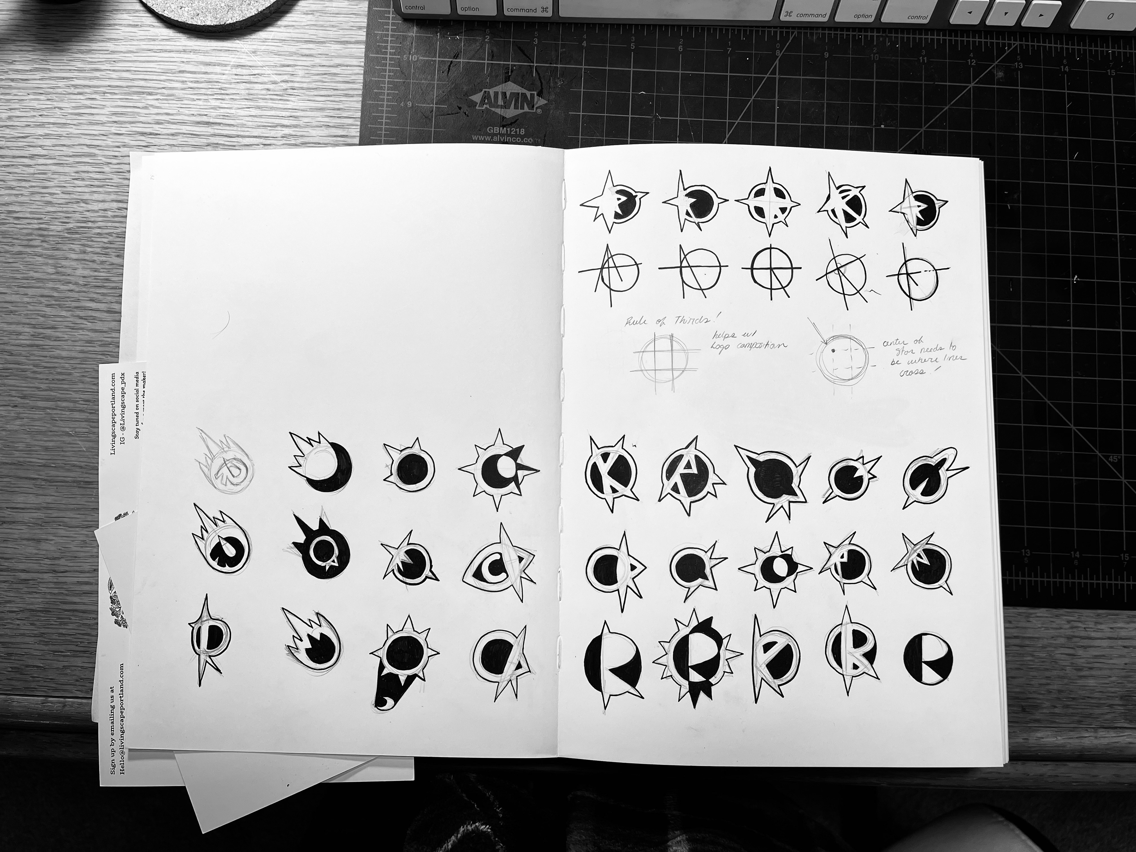 RARE - Icon Branding Explorative Sketchbook Page