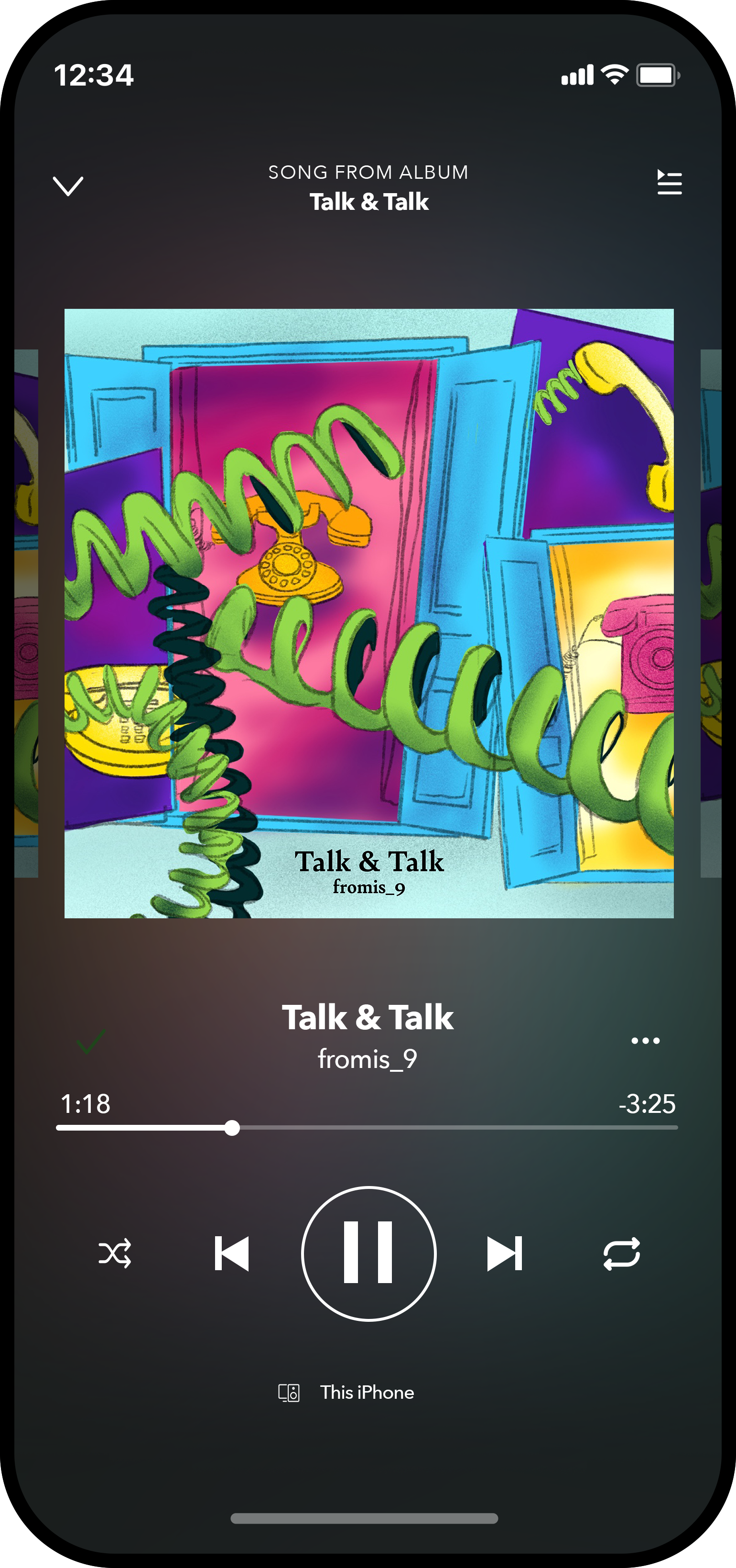 Spotify mockup of Talk & Talk by fromis_9
