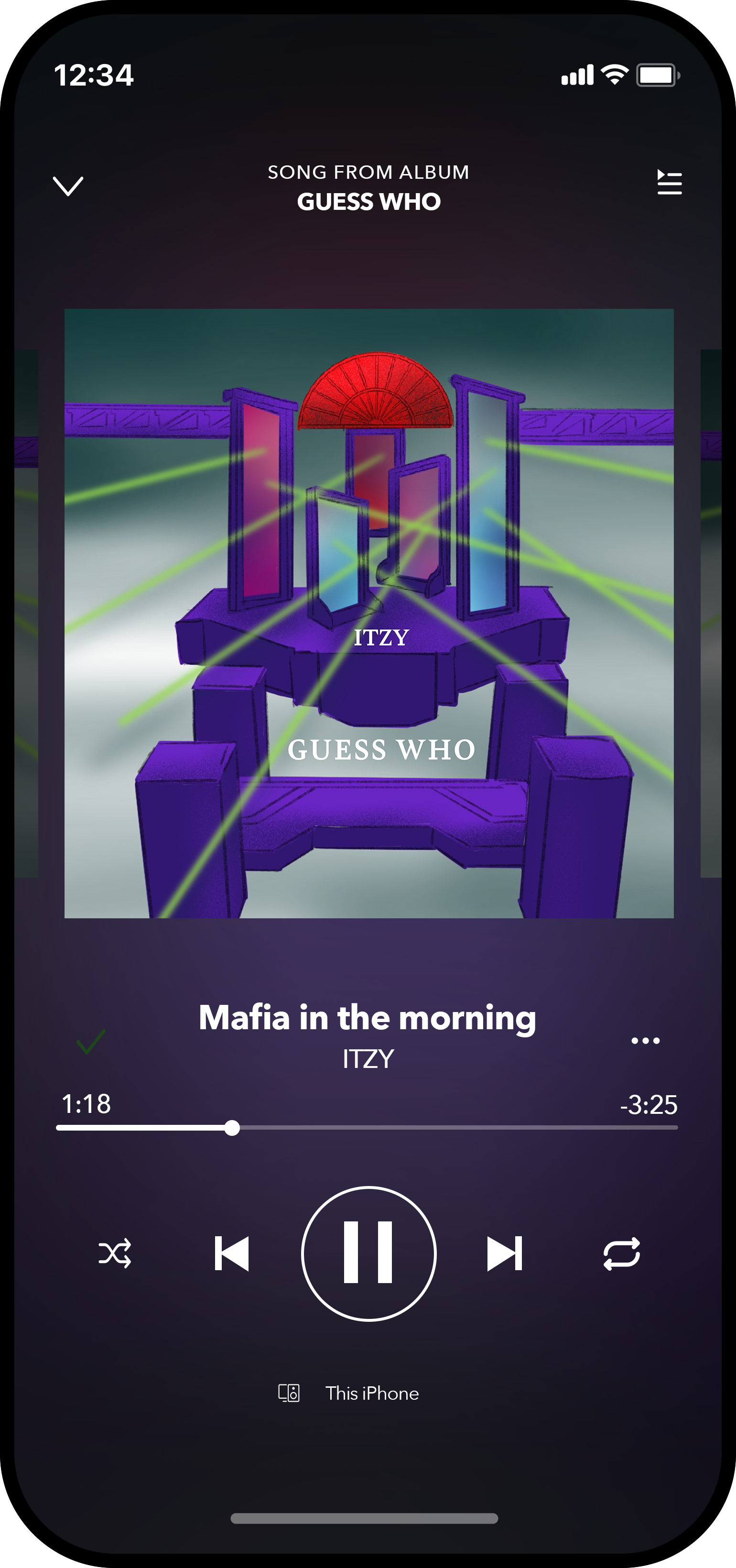 Spotify mockup of GUESS WHO by ITZY