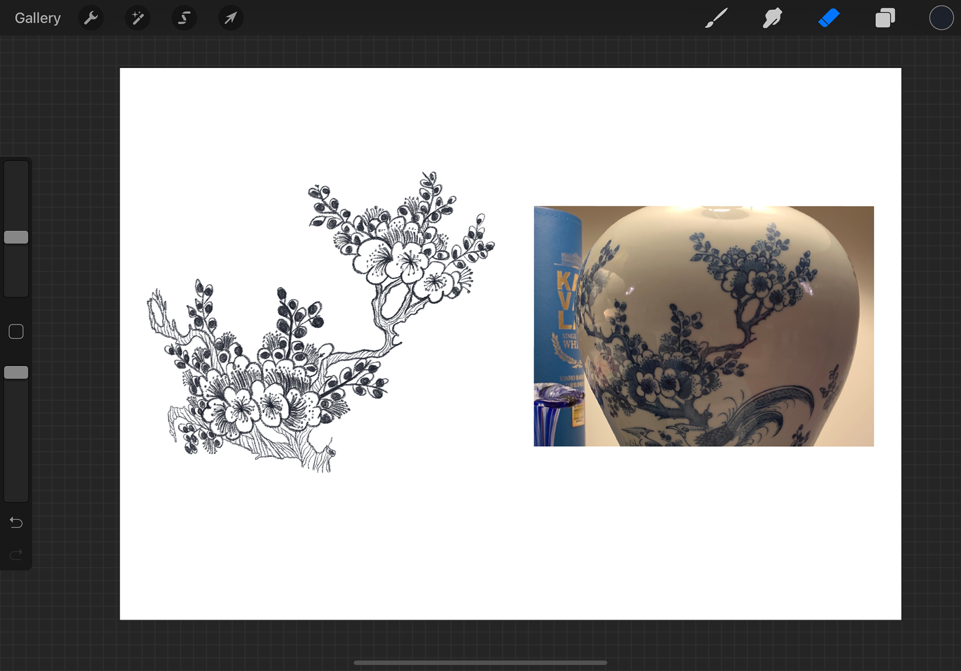 Flower and branches sketch