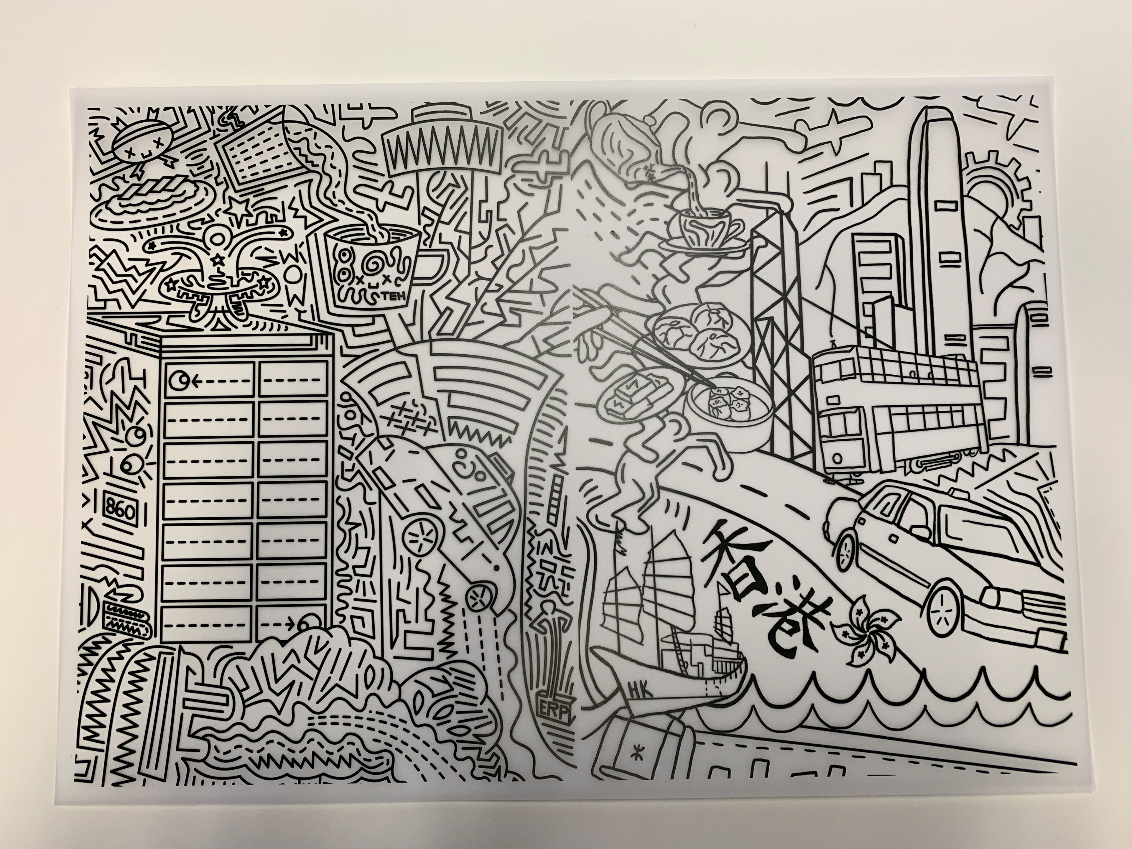 Singapore and Hong Kong illustrations ready to transfer to screen