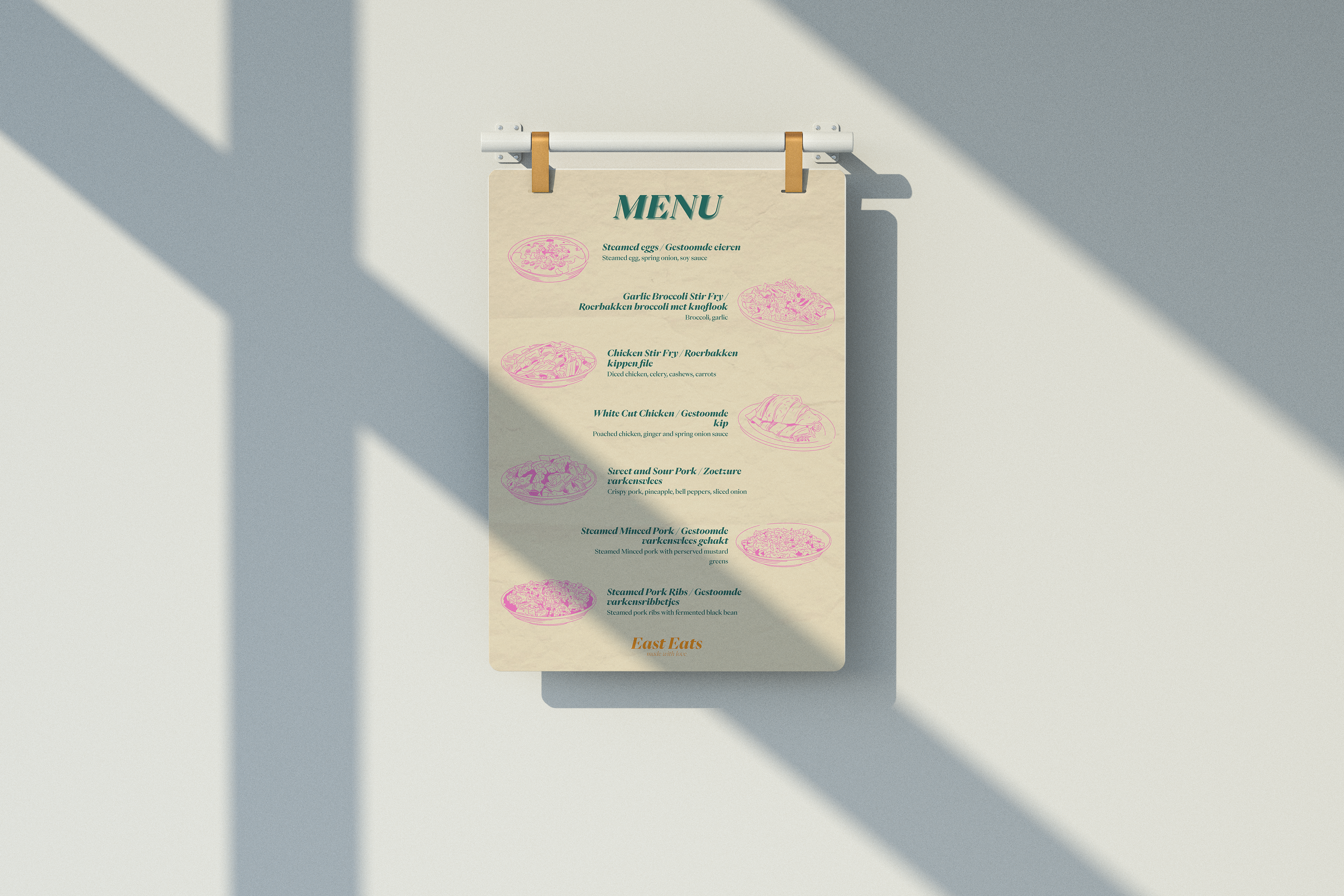 Hanging menu mockup