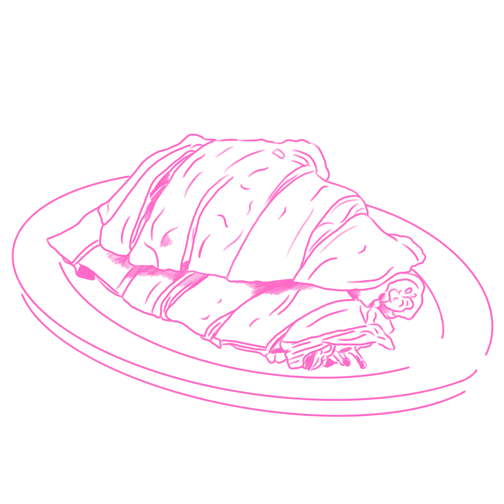 Illustration of white cut chicken