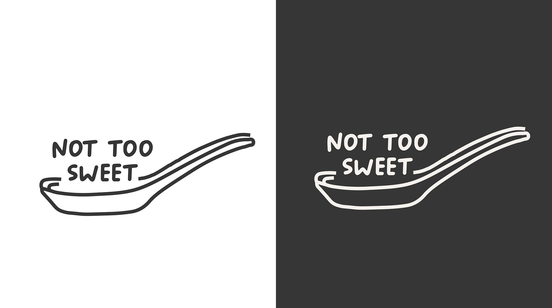 Logo for Not Too Sweet, inspired by Chinese ceramic spoons