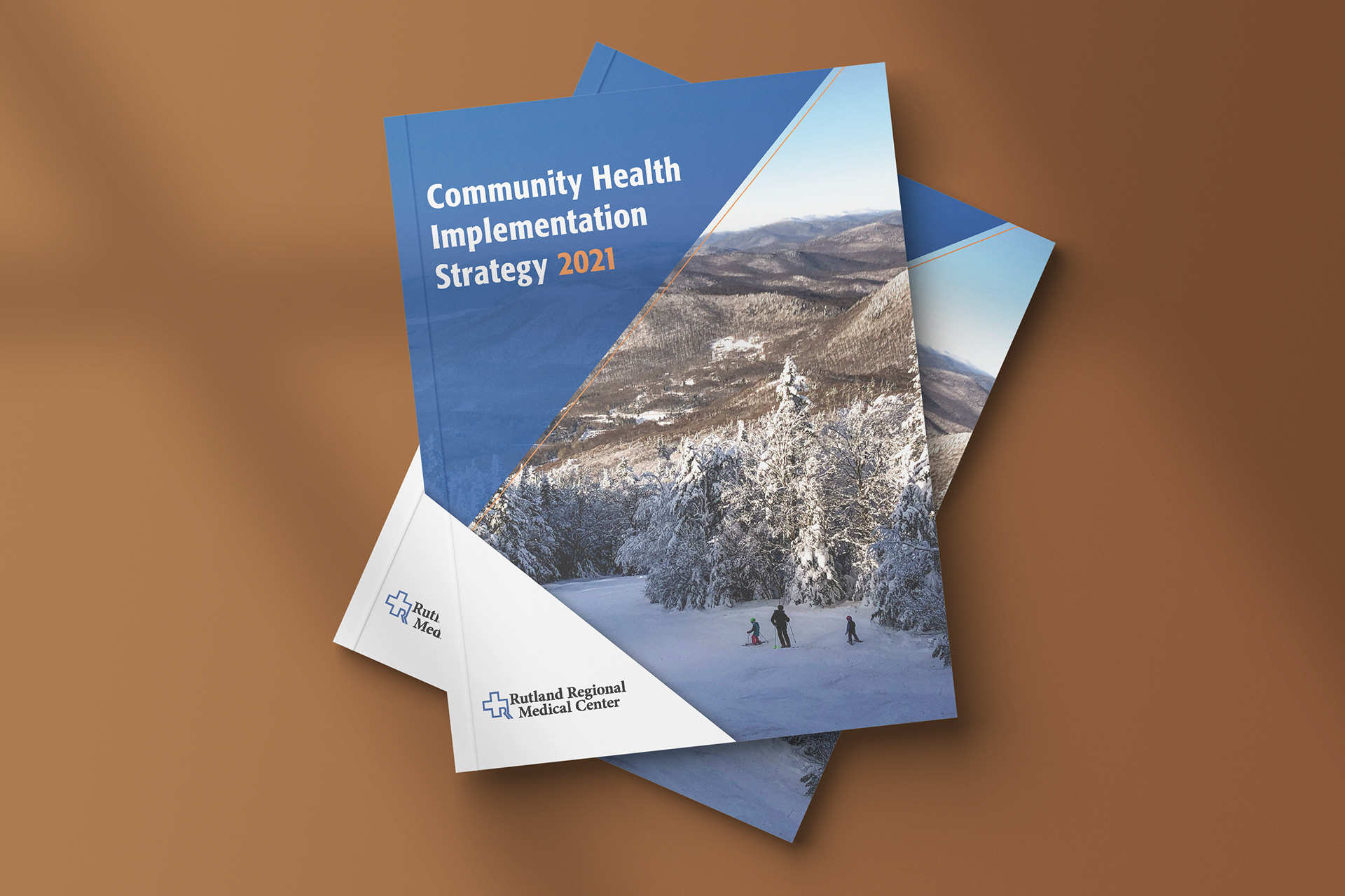 Cover of the Community Health Implementation Strategy 2021 by Rutland Regional Medical Center, designed by Christina Ryan
