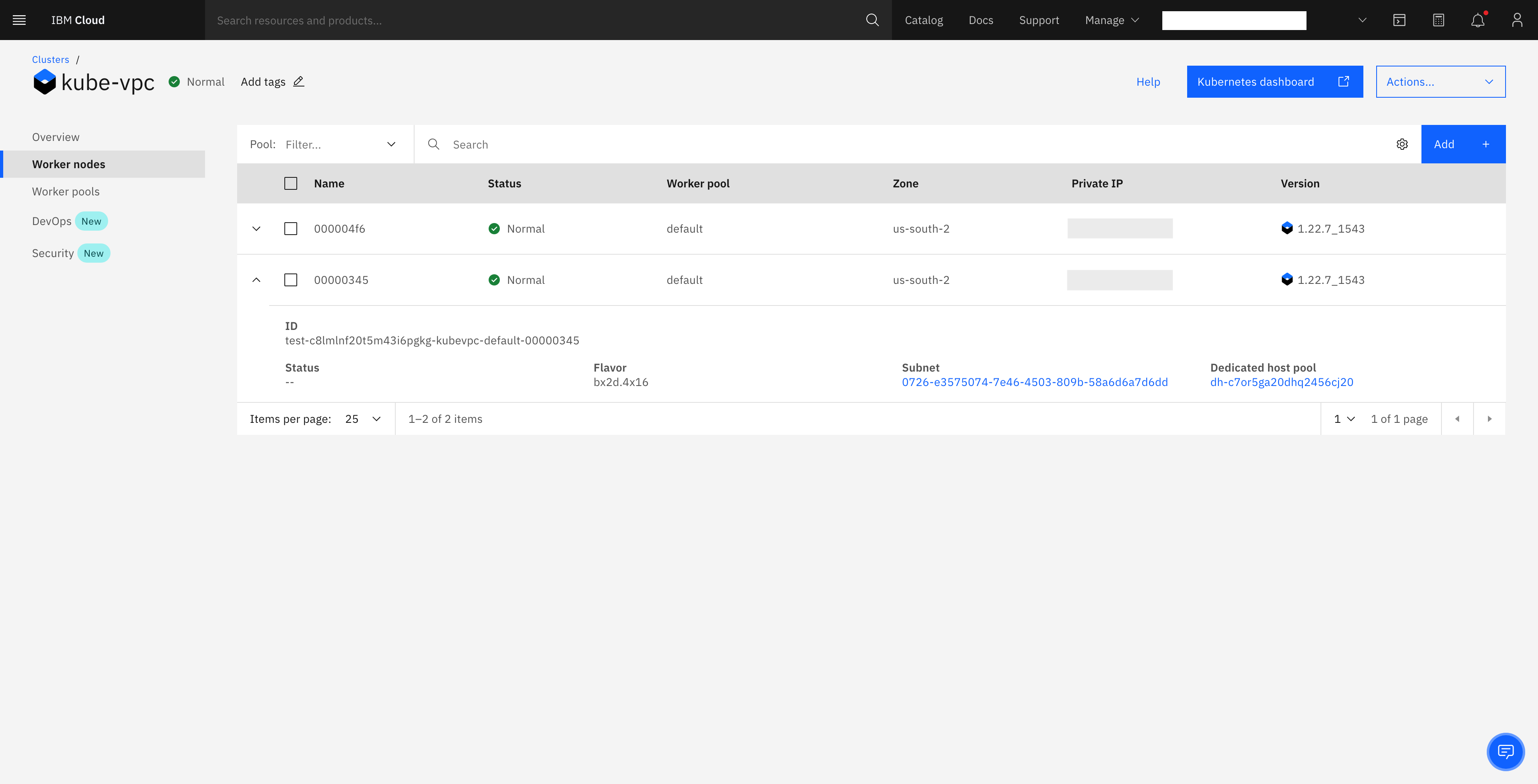 Managing worker nodes