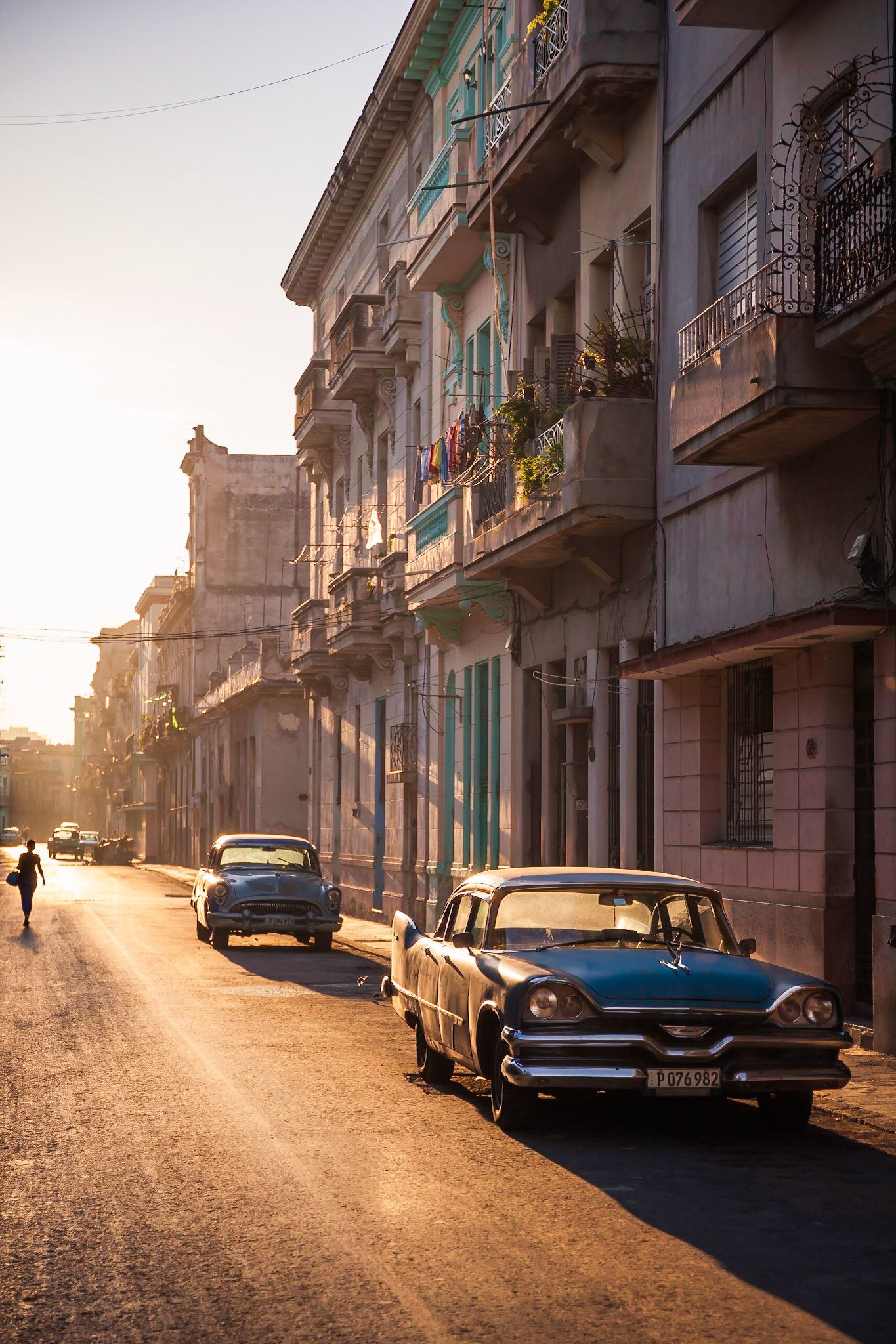 Vintage cars and colonial buildings in Centro Havana, Havana, Cuba