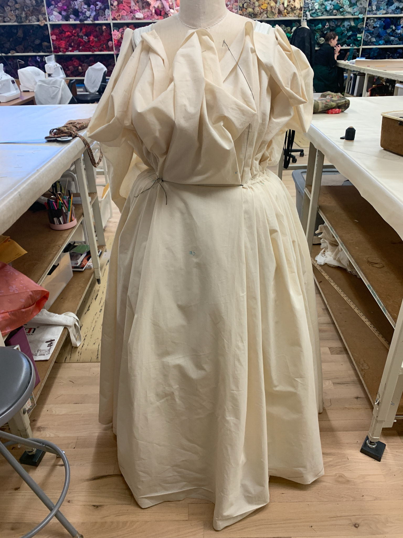 Mock up of pleated petticoat