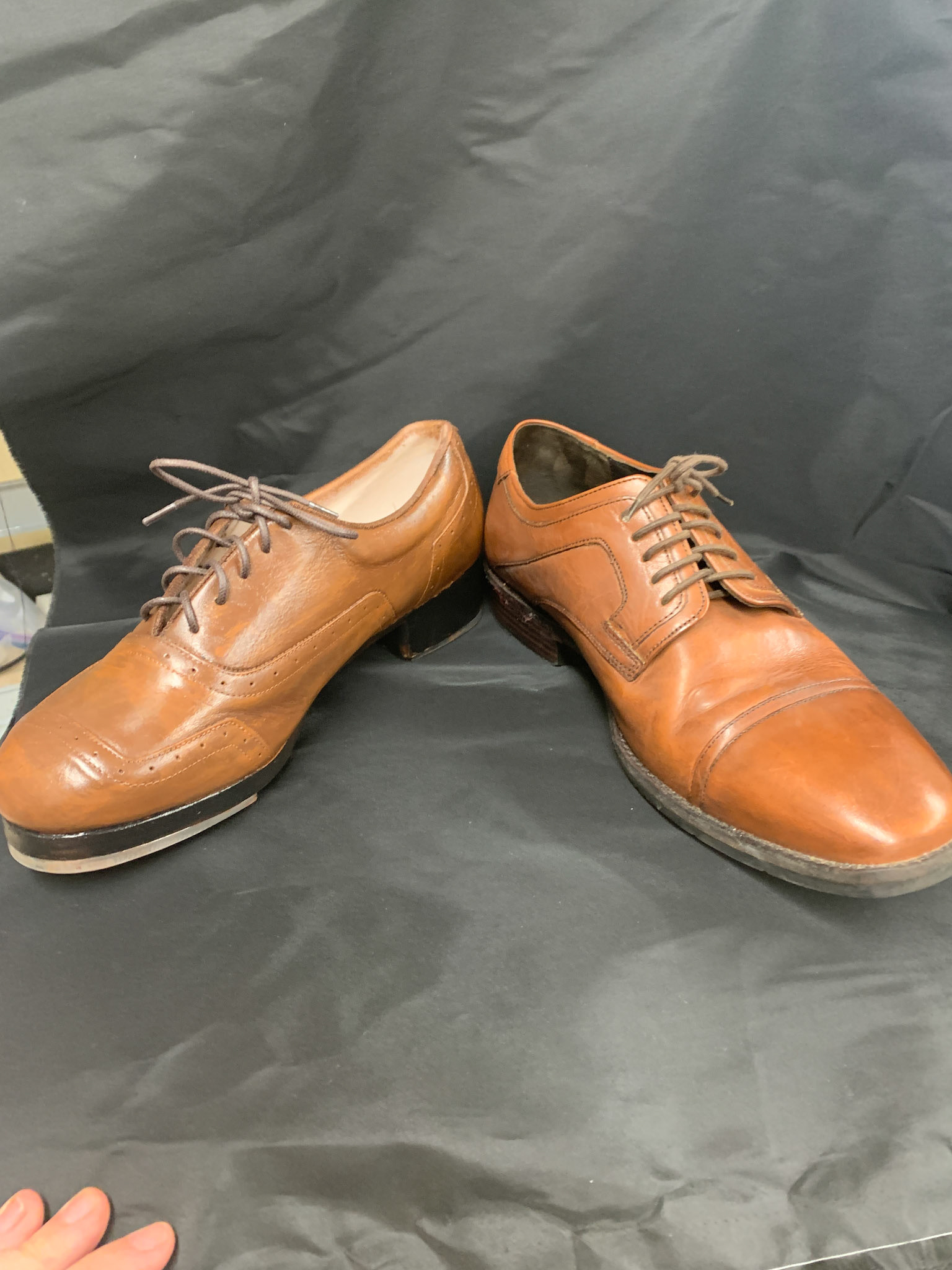 tap shoes painted to mimic dress shoes