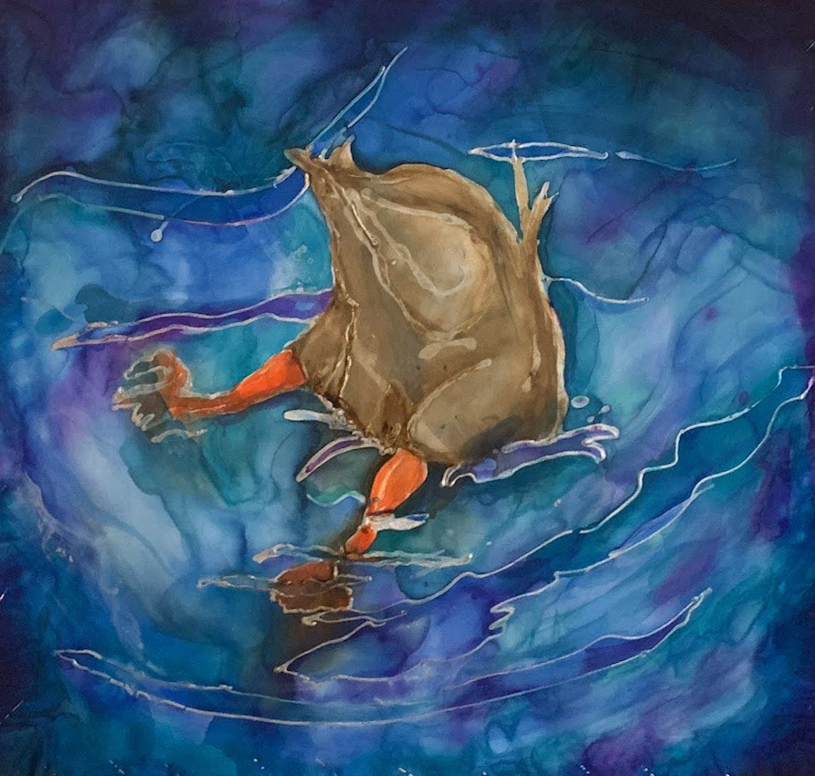 silk painting with gutta (made from reference)
