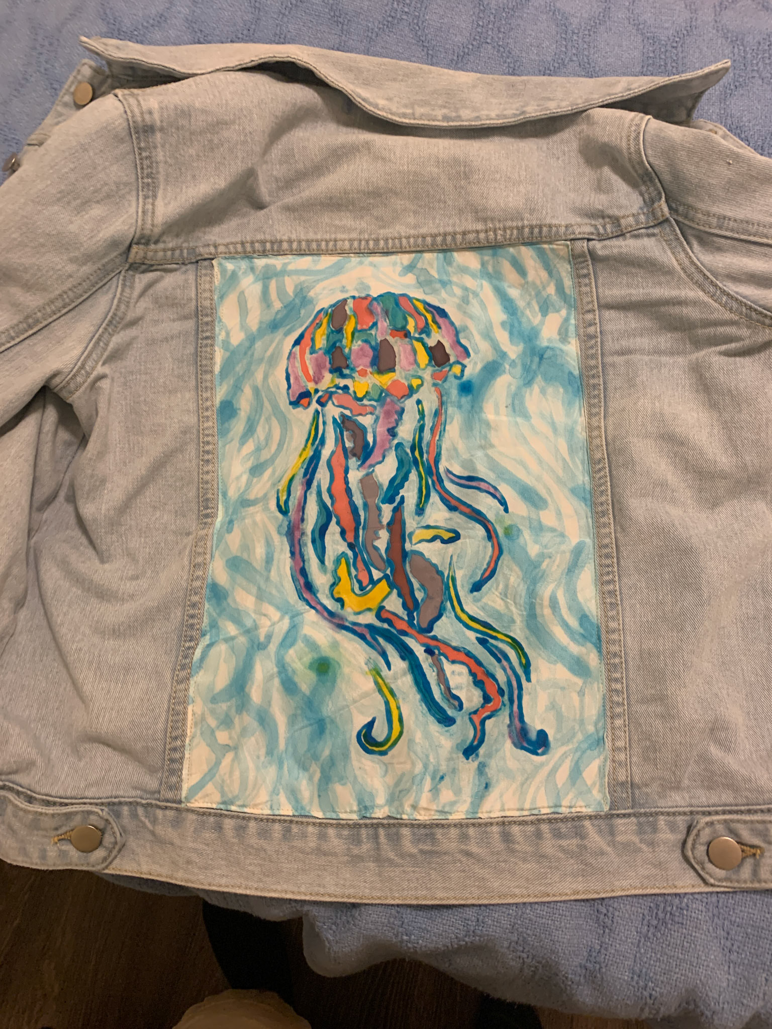 Silk painted applied panel