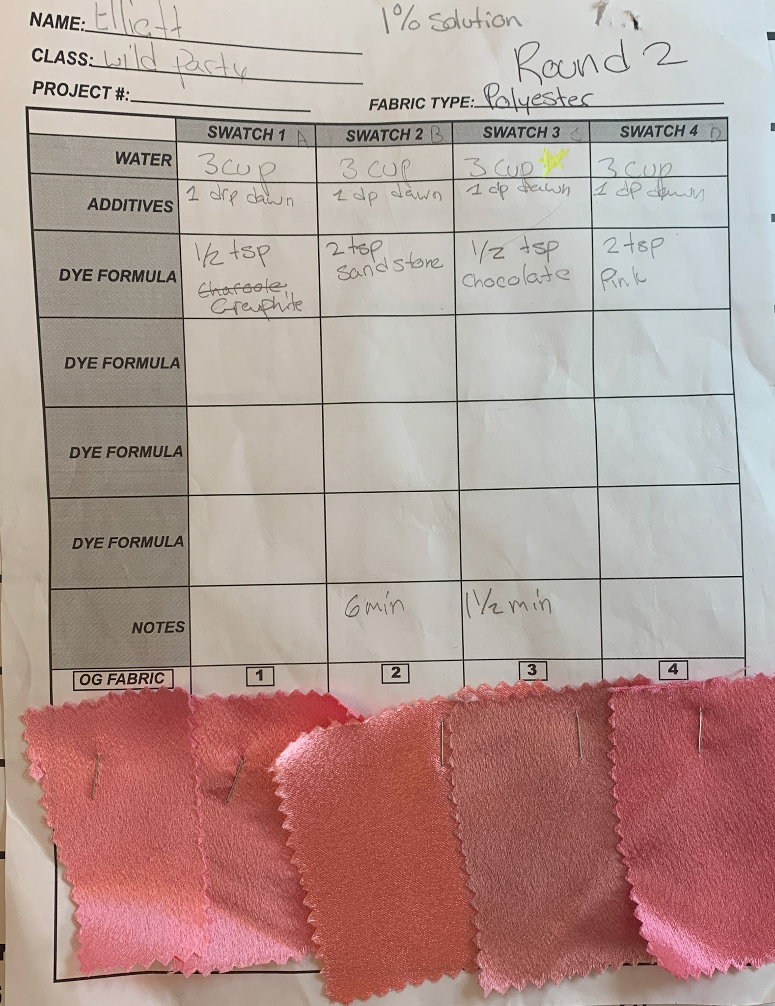 2nd round of fabric swatches