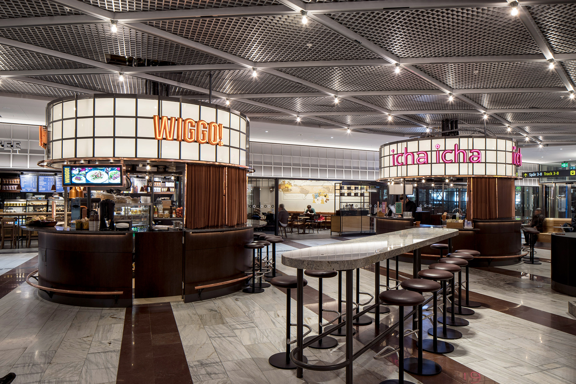 As an interior architect at koncept we desiged this foodcourt at Stockholm central station 2017